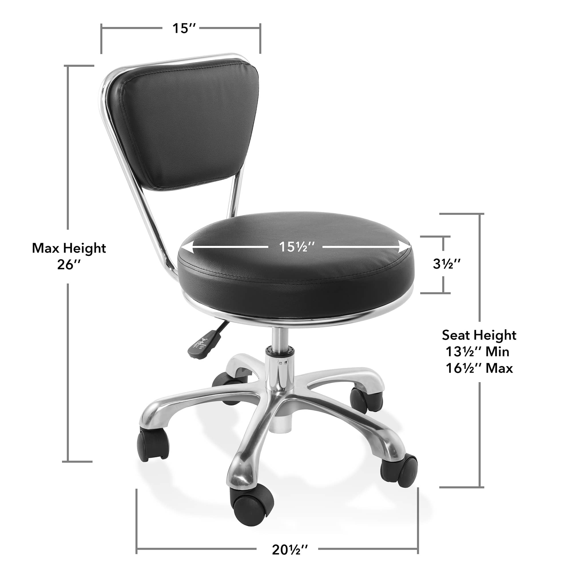 Saloniture SAL-STOOL-517-BLK Office-Chairs - View #6