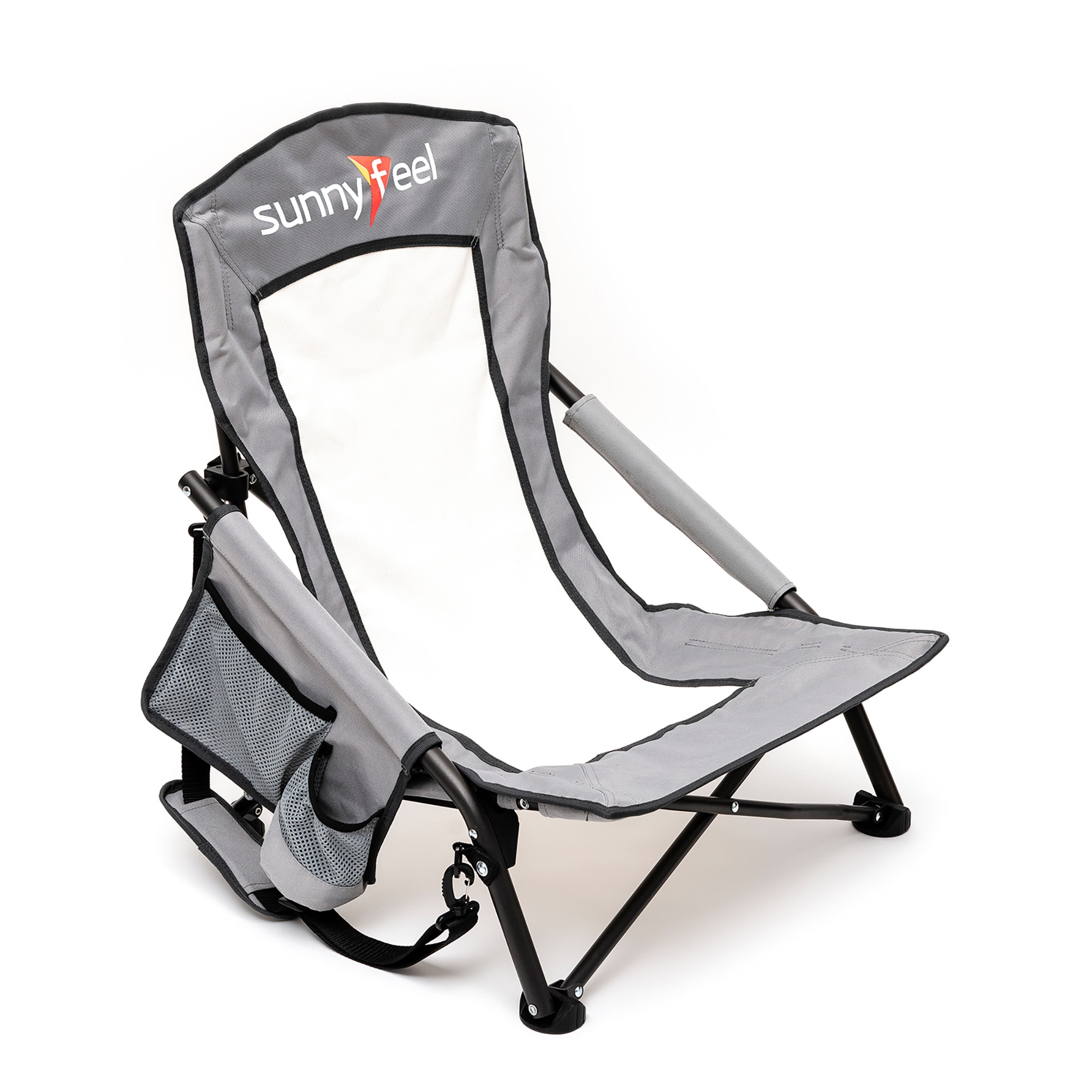 Clihome CL-CCAC2417GGY1 Polyester Gray Folding Beach chair Carrying Strap/Handle Included
