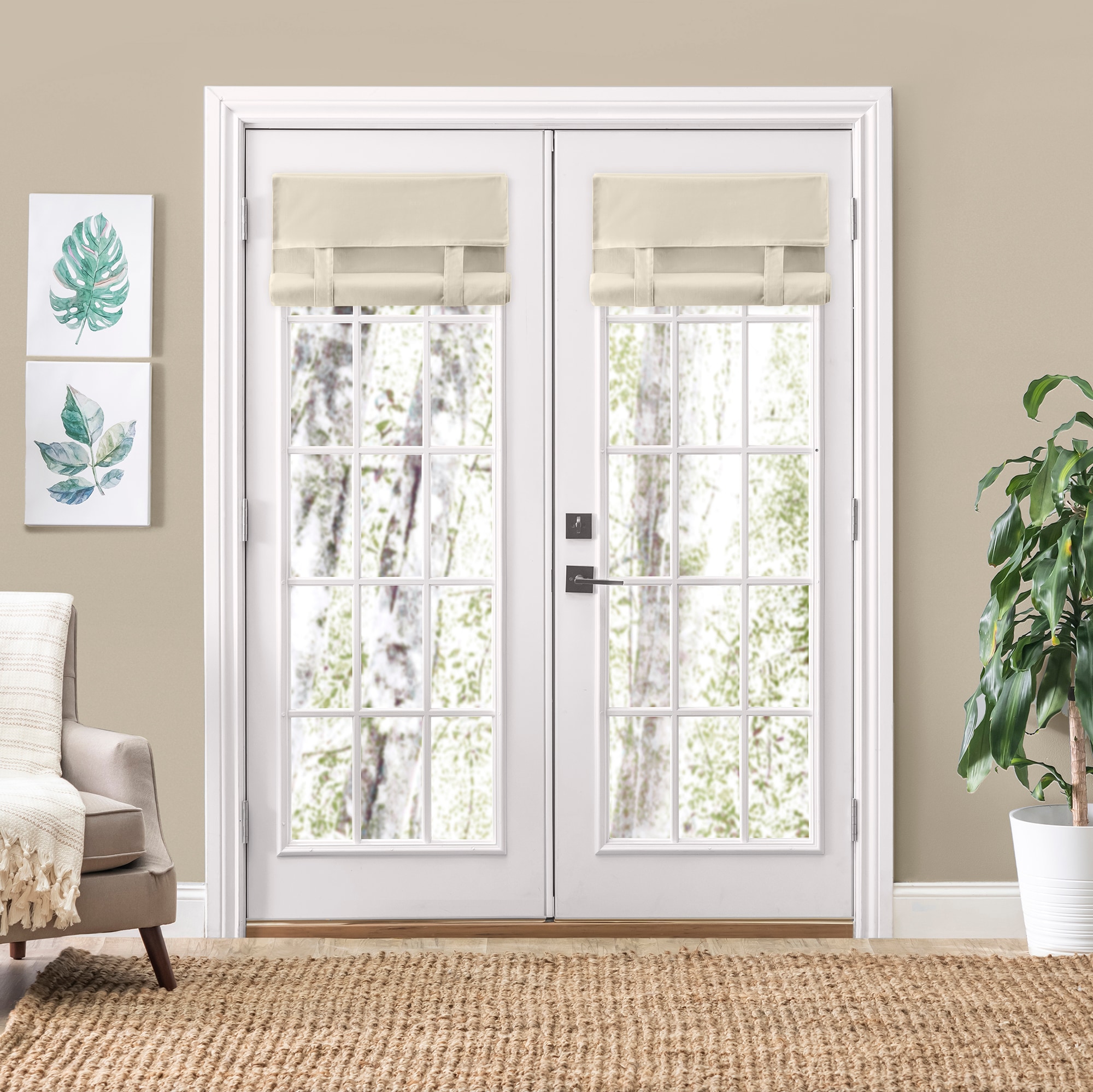 Camalay 1003WHEAT 25-Inches x 70-Inches Wheat Light Filtering Room Darkening Cordless Roman shade
