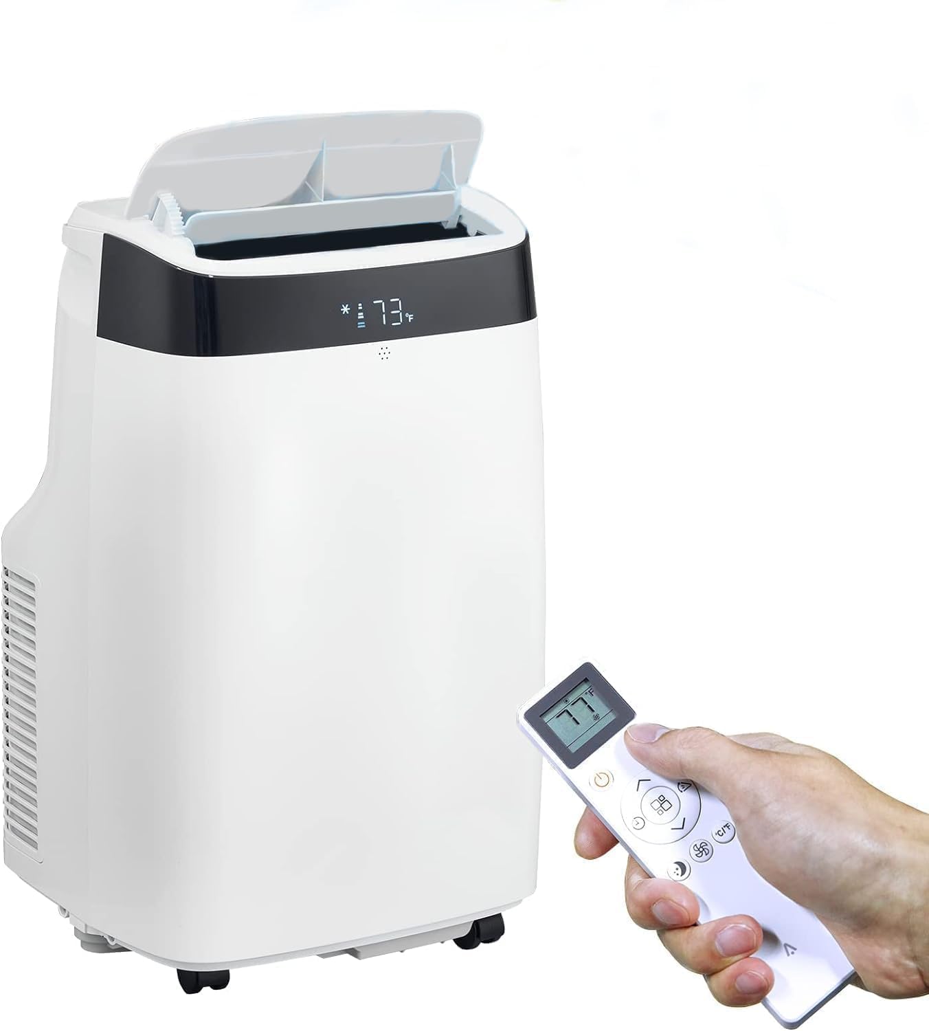 Qeetex LSAPHO0XJ1J44A 12000 BTU Portable Air Conditioner 12K Black Top with Remote Control Dehumidifier and Fan for Rooms up to 550 Sq Ft