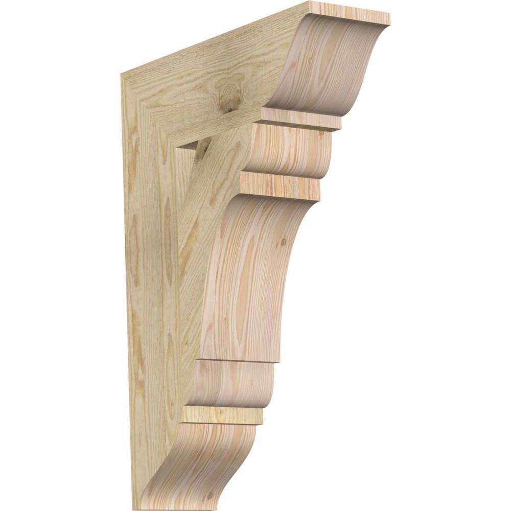 Ekena Millwork BKT06X20X28OLY01RDF Olympic traditional rough sawn 6-in x 20-in x 28-in Douglas fir Brown Wood Standard bracket
