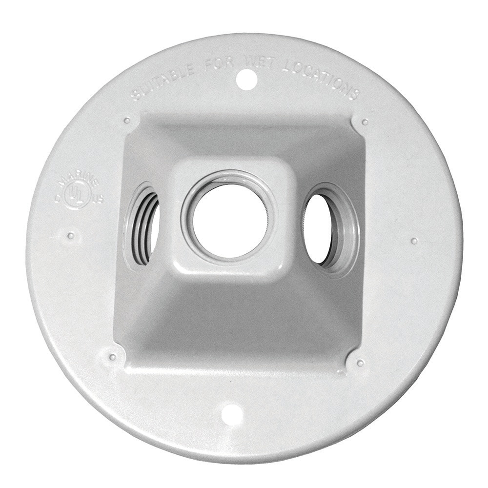 Sigma Electric  Round  Plastic  Flat Box Cover  For Wet Locations 