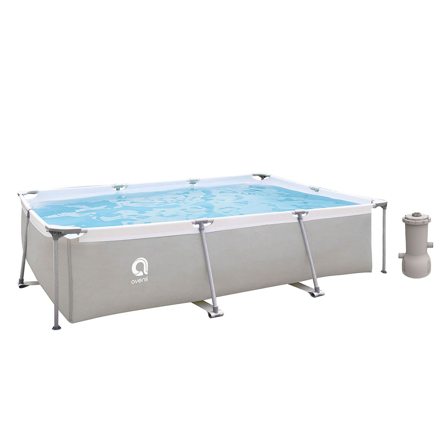 JLeisure 303315 10-ft x 6.8-ft x 25.6-in Metal Frame Rectangle Above-Ground Pool with Filter Pump