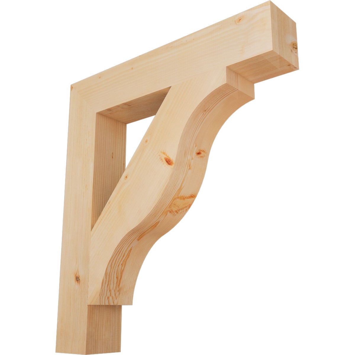 Ekena Millwork BKT06X34X38FST05SDF Funston Block Smooth 5-1/2-in x 34-in x 38-in Douglas fir Brown Wood Standard bracket