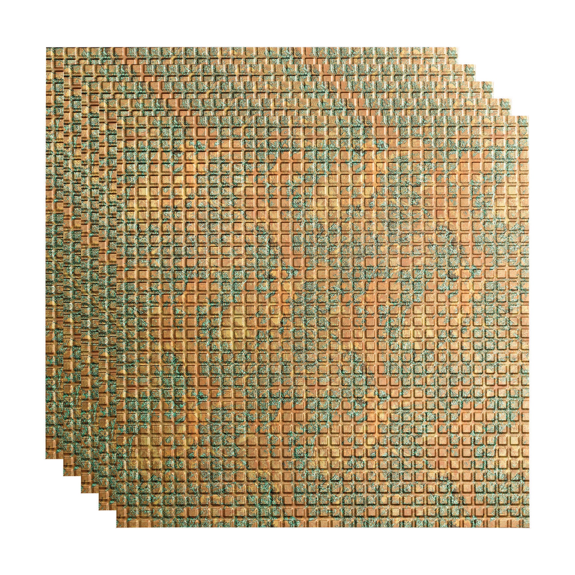 Fasade PL6211 2-ft x 2-ft Square Copper Fantasy PVC Drop Ceiling Tile ( 5 -Pack, 20-Sq. Feet / Case )