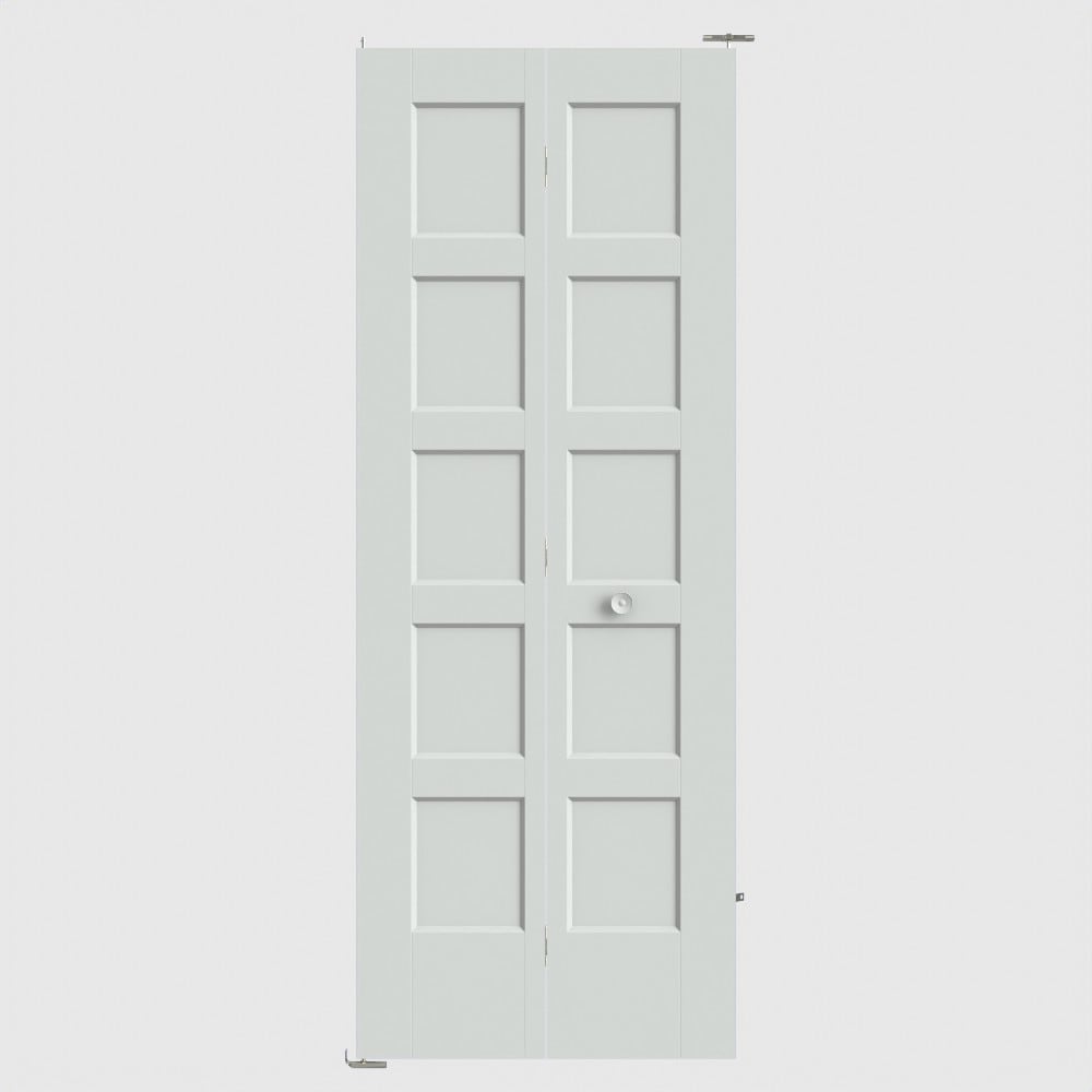 Masonite 640675 Bayshore 36-in x 80-in Primed 5-panel square Smooth Hollow core Primed Molded composite Closet Bifold Door