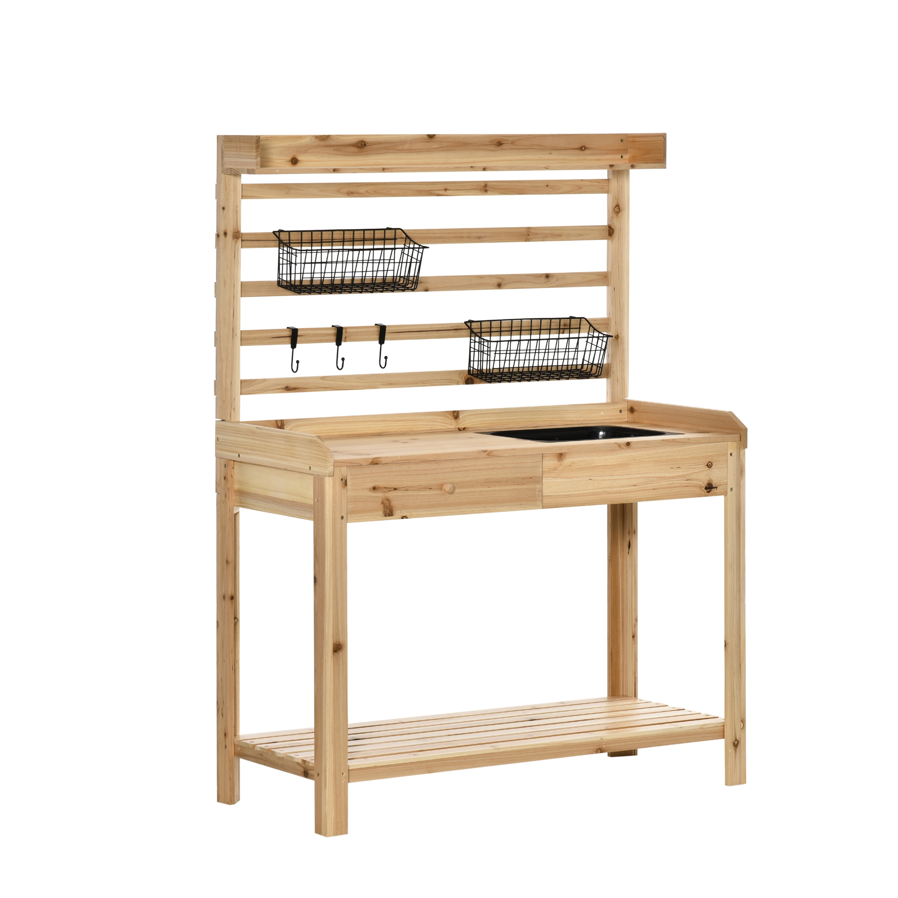 AHIOU HOME ZAAHG-P174501PB Kenosha 42.25-in x 56-in x 18-in Natural Potting Bench