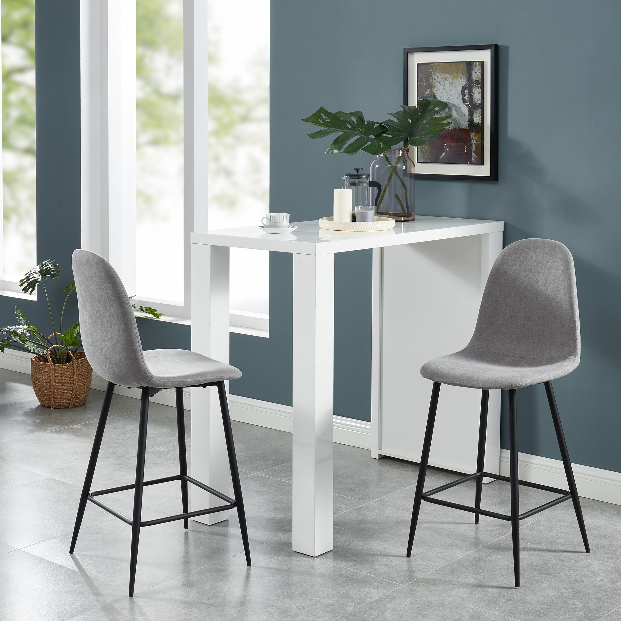 Worldwide Homefurnishings 203-616BK/GY stools - View #2