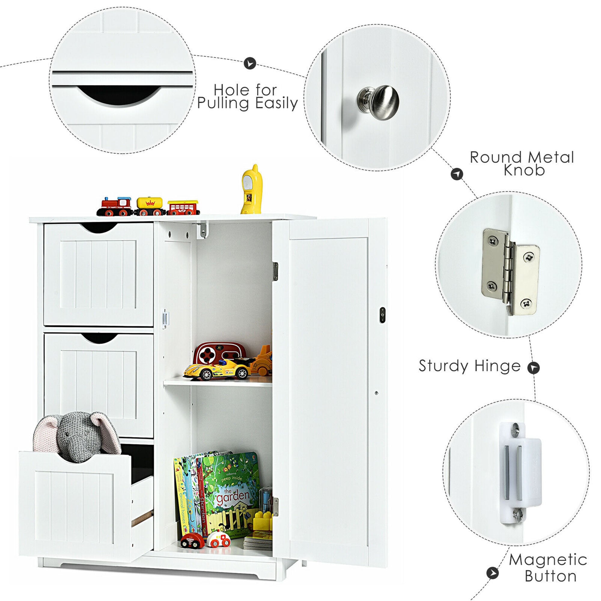 WELLFOR OUJ66236WH Linen-Cabinets - View #5
