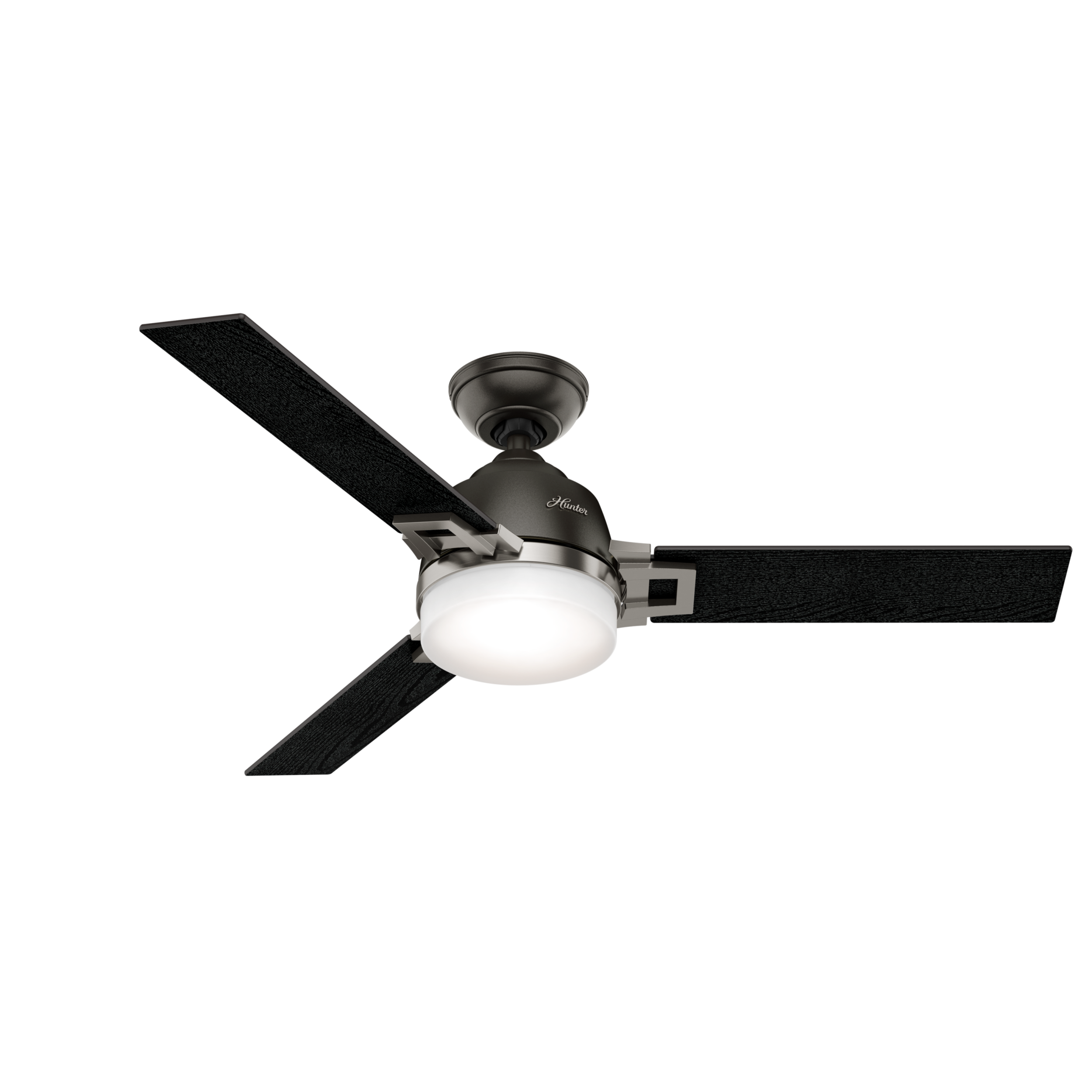 48'' Brushed Nickel 3-Blade Ceiling Fan with LED Light and Remote