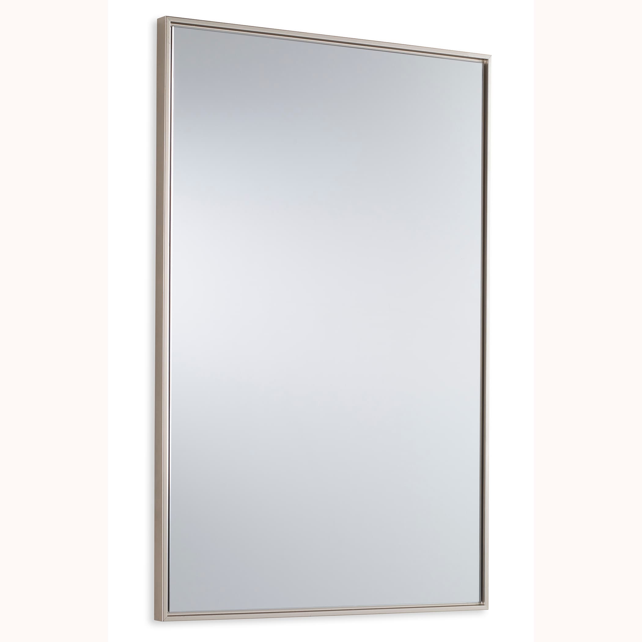 allen + roth 20-in W x 30-in H Warm Silver Framed Wall Mirror