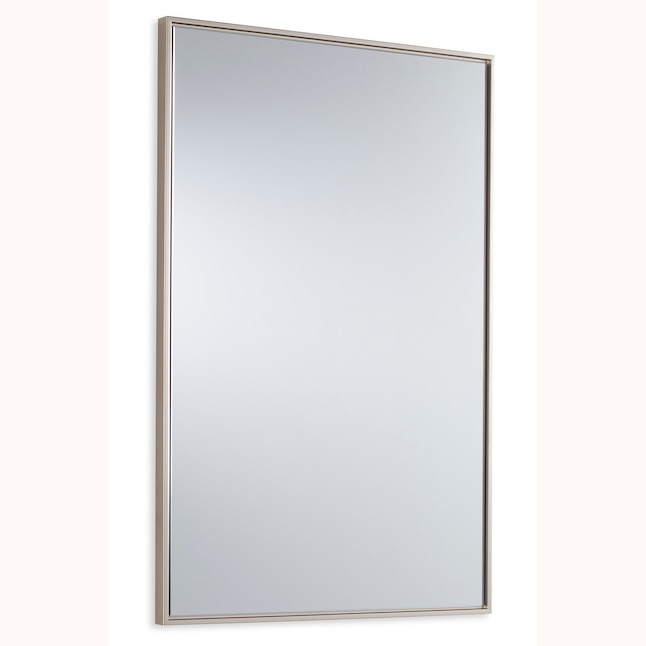 Warm Silver Framed Wall Mirror, Allen And Roth Silver Beveled Mirror