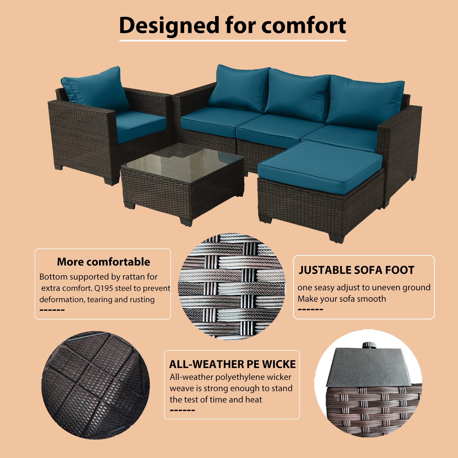 Runesay QCPATIO-25 Patio-Sofas-Daybeds - View #4