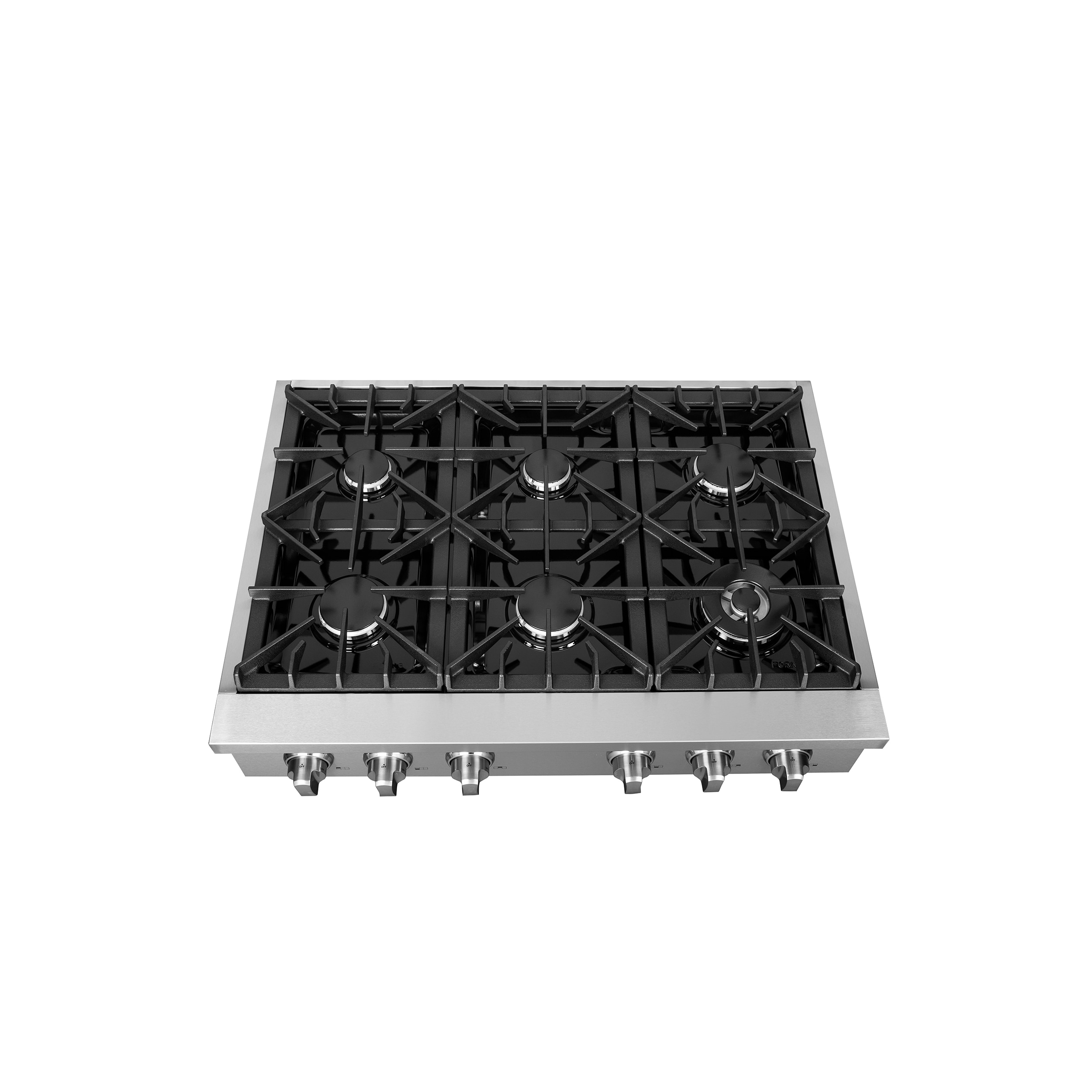 FORNO FCTGS5737-36 Alta Qualita 36-in 6 burners Stainless steel Gas Cooktop (Griddle Included)