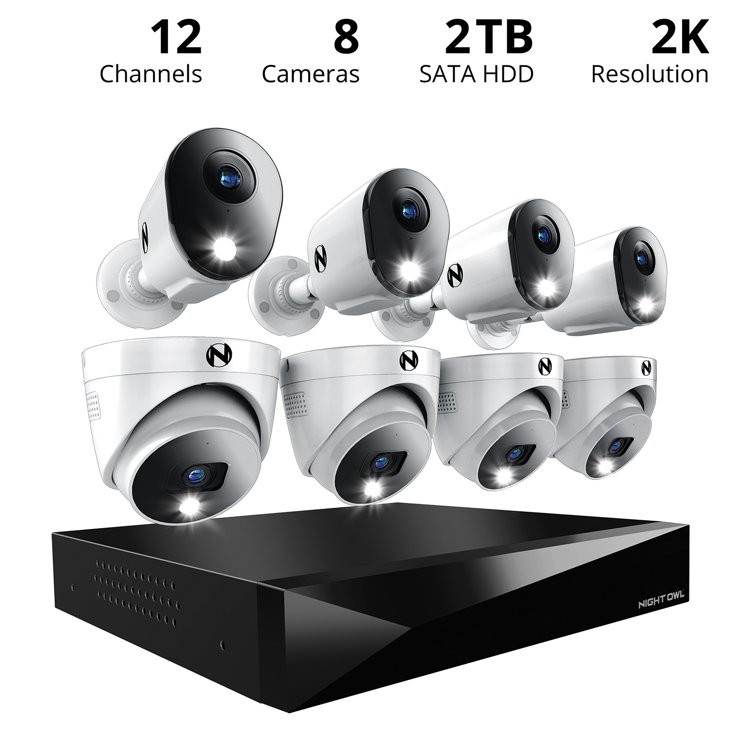 Night Owl FTD4 Indoor/Outdoor 8-Camera Hardwired Spotlight 2Tb Hard Drive Security Camera System FTD4-82-4B4DML Sansujyuku sansujyuku.com