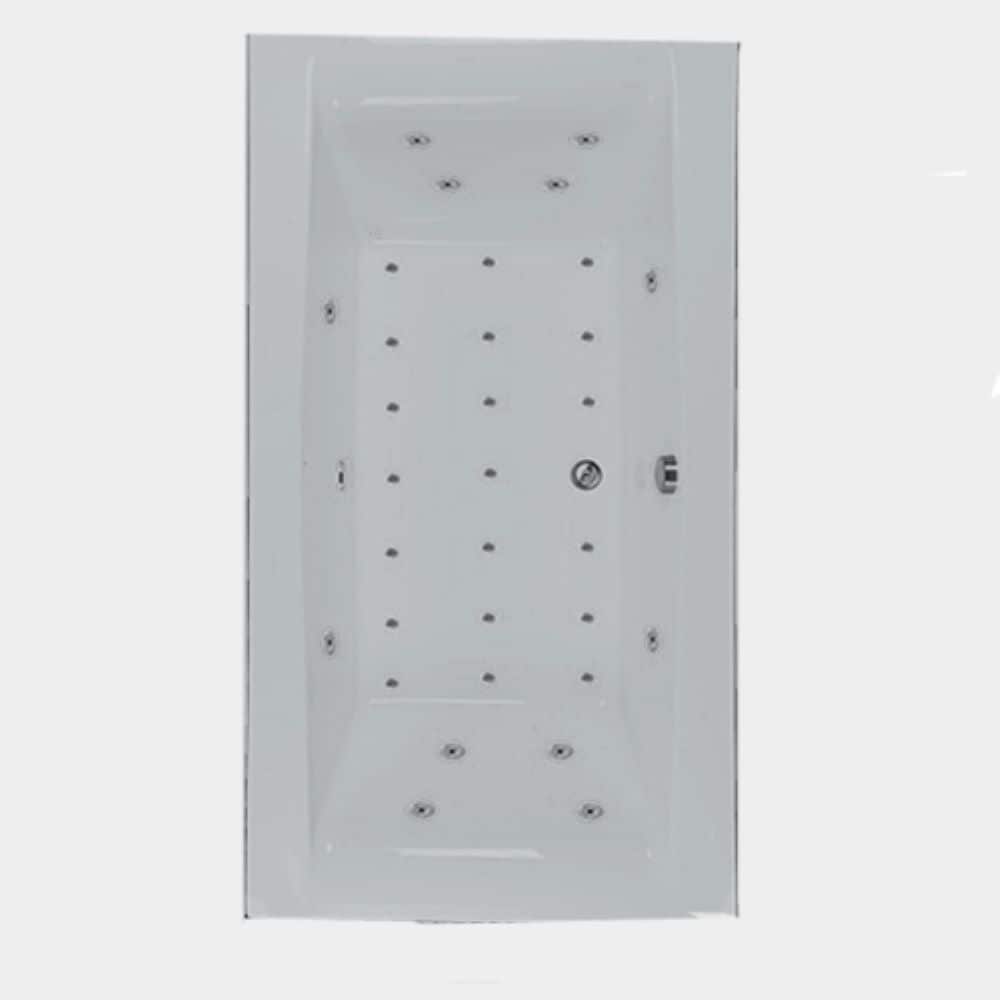 WaterTECH C7238 BONE Combination Tub 38-in x 72-in Bone Acrylic Drop-In Whirlpool and Air Bath Combination Tub (Reversible Drain)