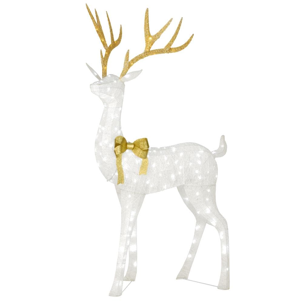 LuxenHome 55.12-in Reindeer Yard Decoration with White LED Lights in the  Outdoor Christmas Decorations department at