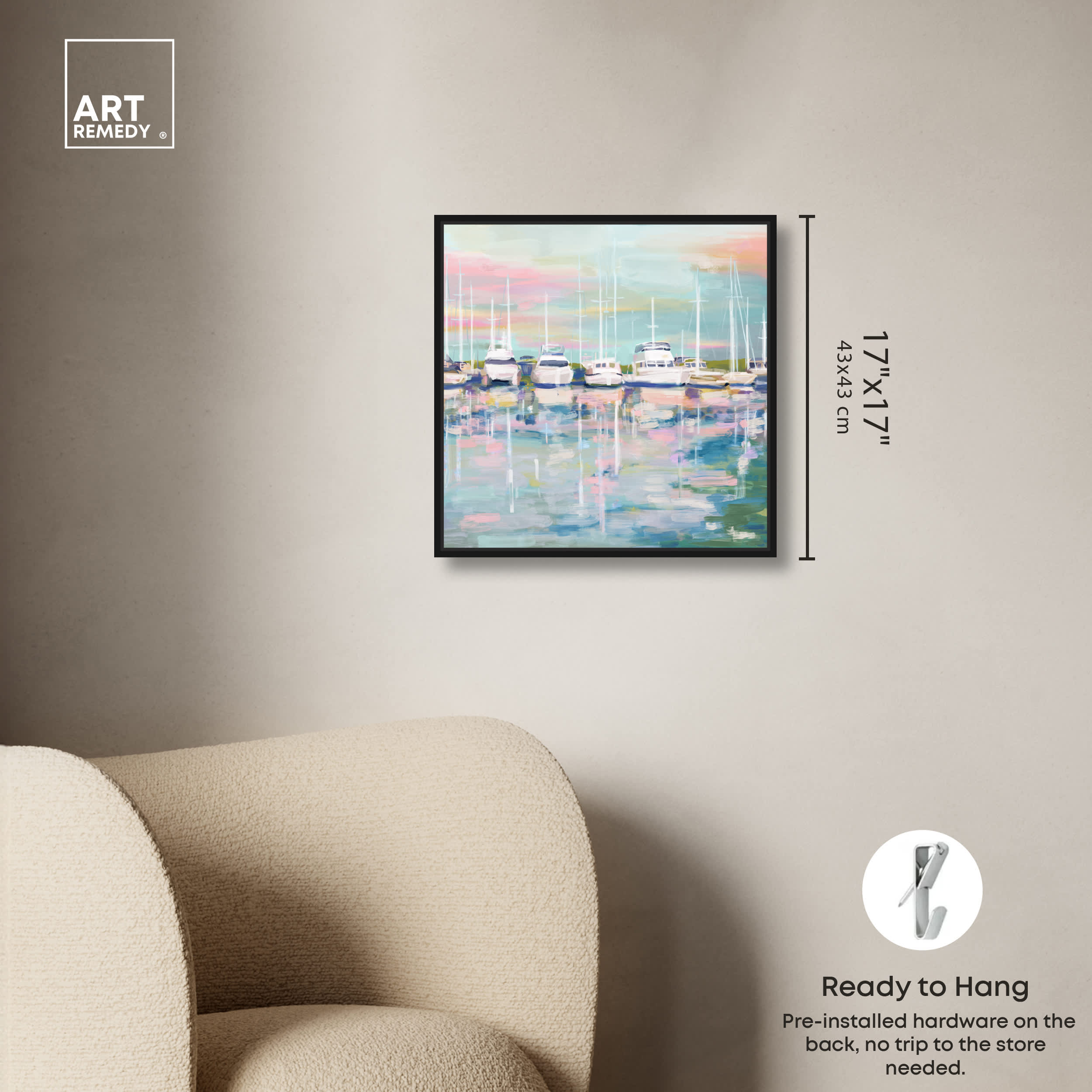 Art Remedy Coastal Dock Coastal Print by Black Frame 16 x 16 in the ...