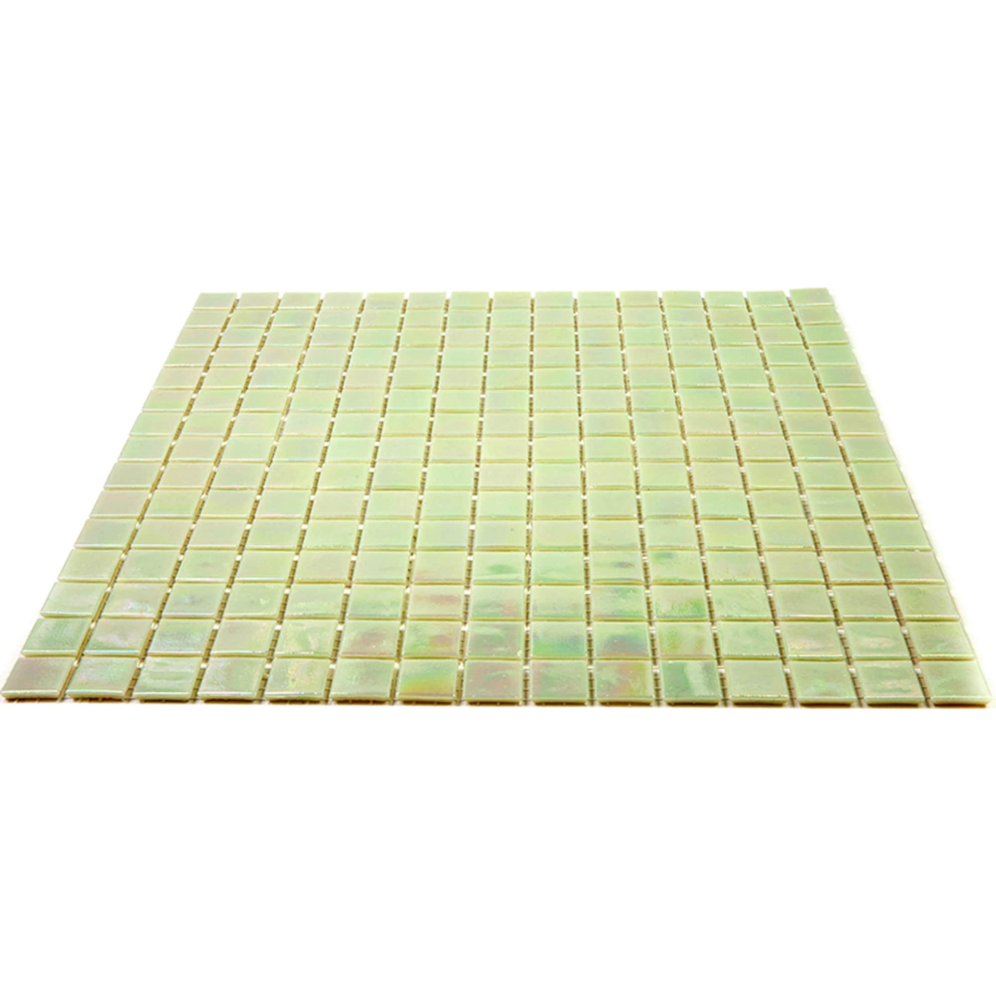 Nacreous 12" x 12" Glossy Green Glass Mosaic Tile