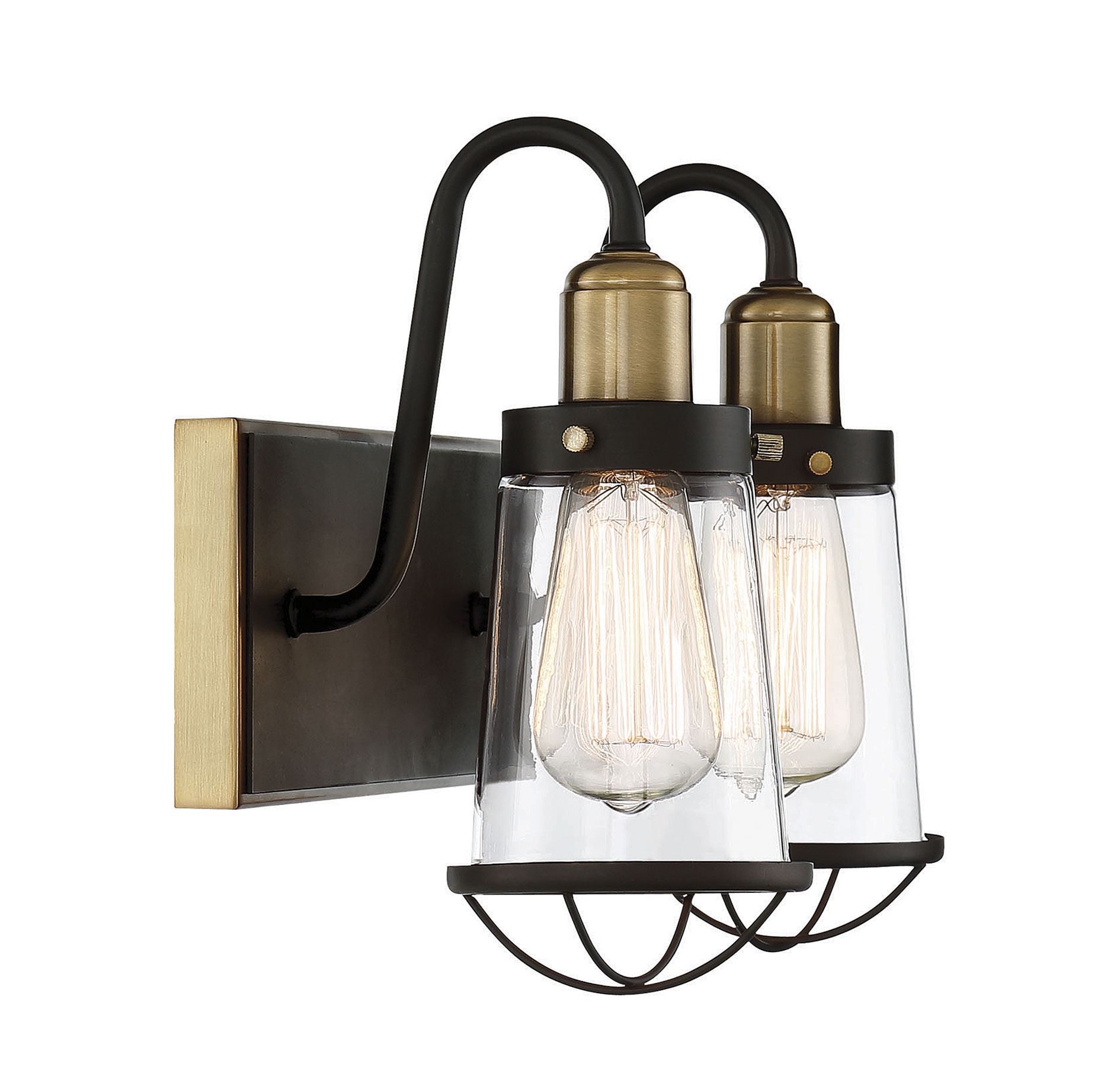 Lansing English Bronze & Warm Brass 2-Light Industrial Bath Bar