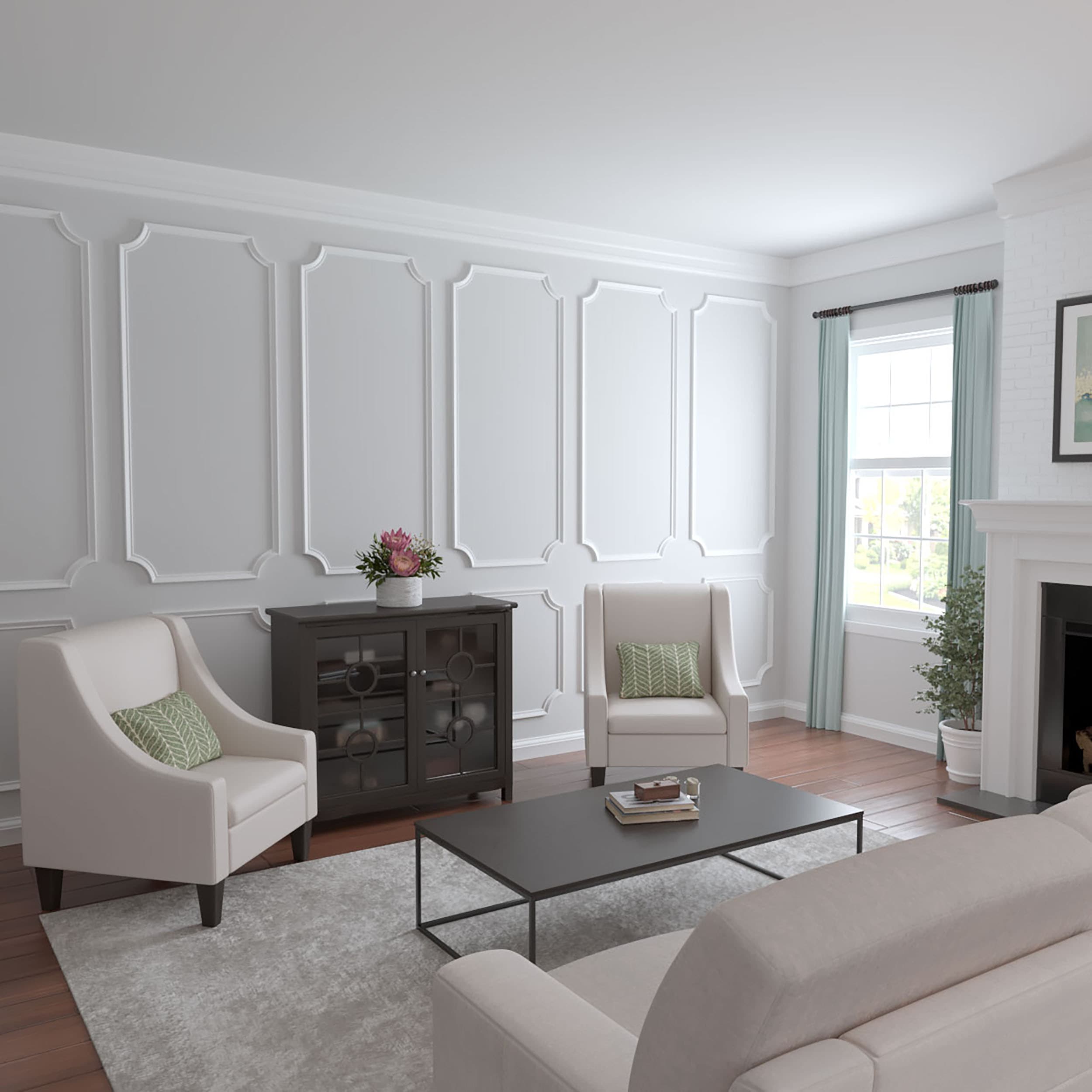 White Polyurethane Crown Panel Moulding, 94.5 Inches