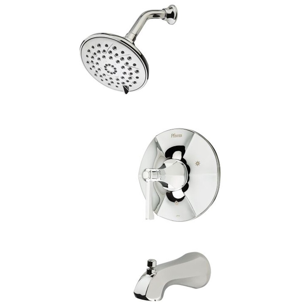 Pfister LG89-8DEC Arterra Polished Chrome 1-handle Multi-function 5.875-Inches Round Bathtub and shower Faucet