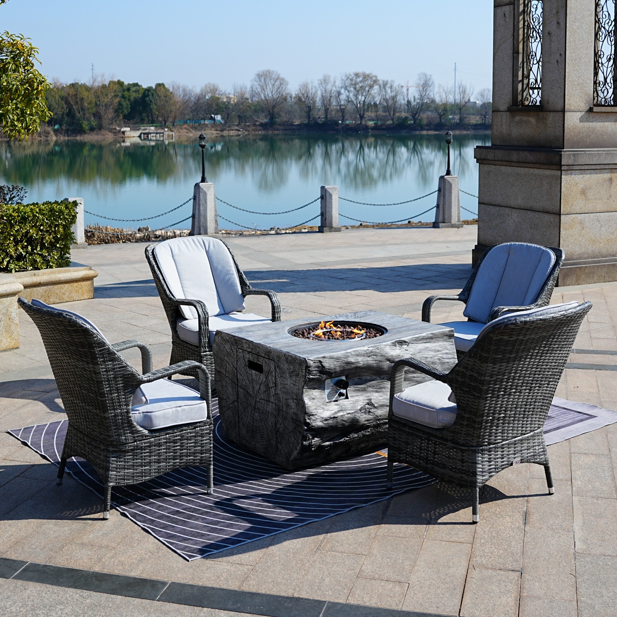 Direct Wicker DWG-217009-GR Patio-Dining-Sets - View #2