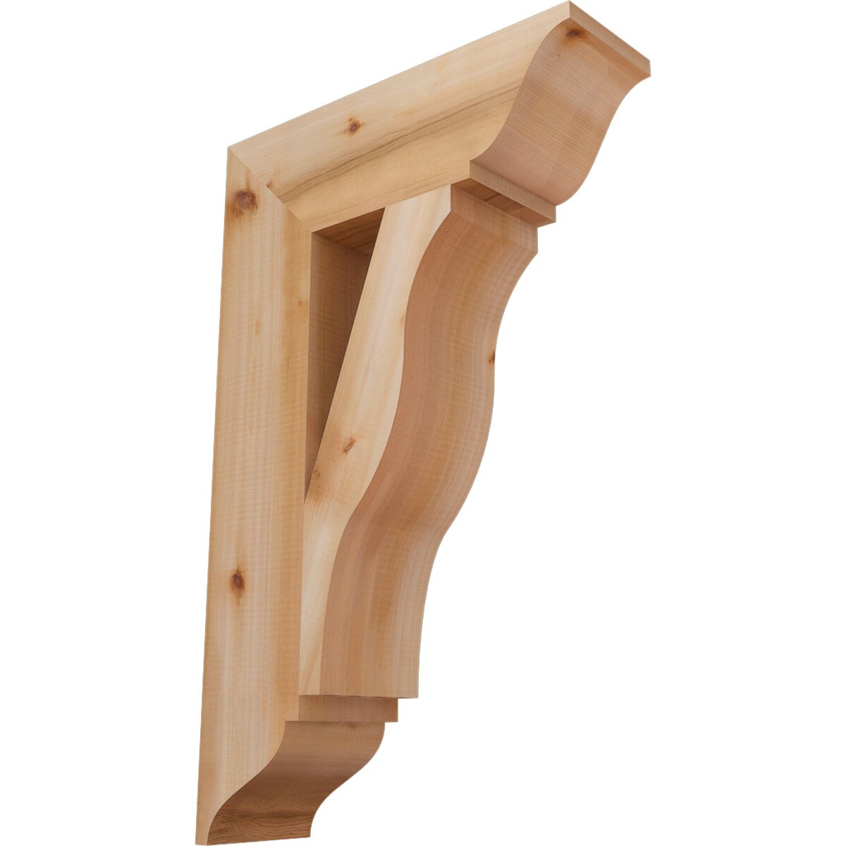 Ekena Millwork BKT06X20X32FST01SWR Funston traditional smooth 5-1/2-in x 20-in x 32-in Western red cedar Brown Wood Standard bracket