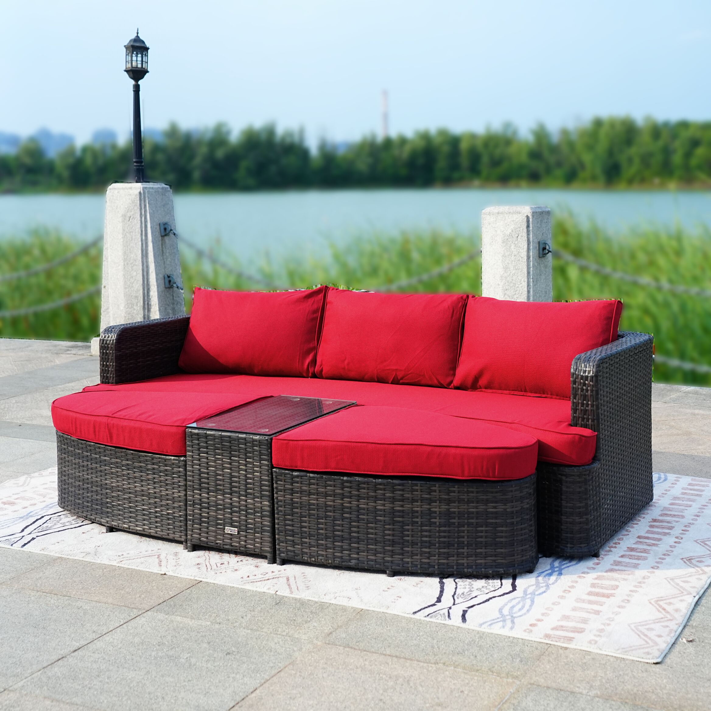 Moda Furnishings PAL-1202BR-RED Patio-Conversation-Sets - View #6