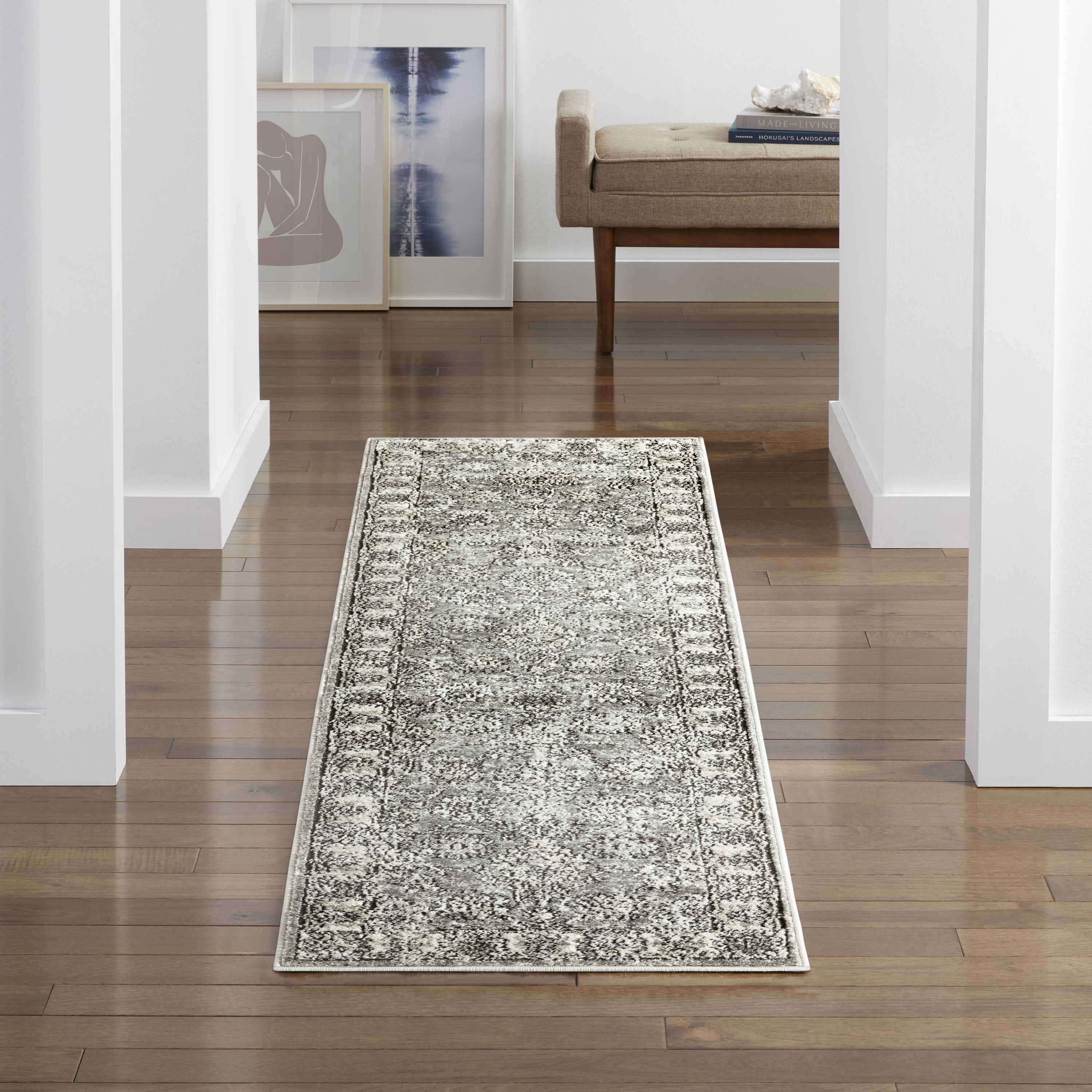 Style Selections 4-51-451 Gray Vintage 2 x 7 Gray Indoor Runner Rug