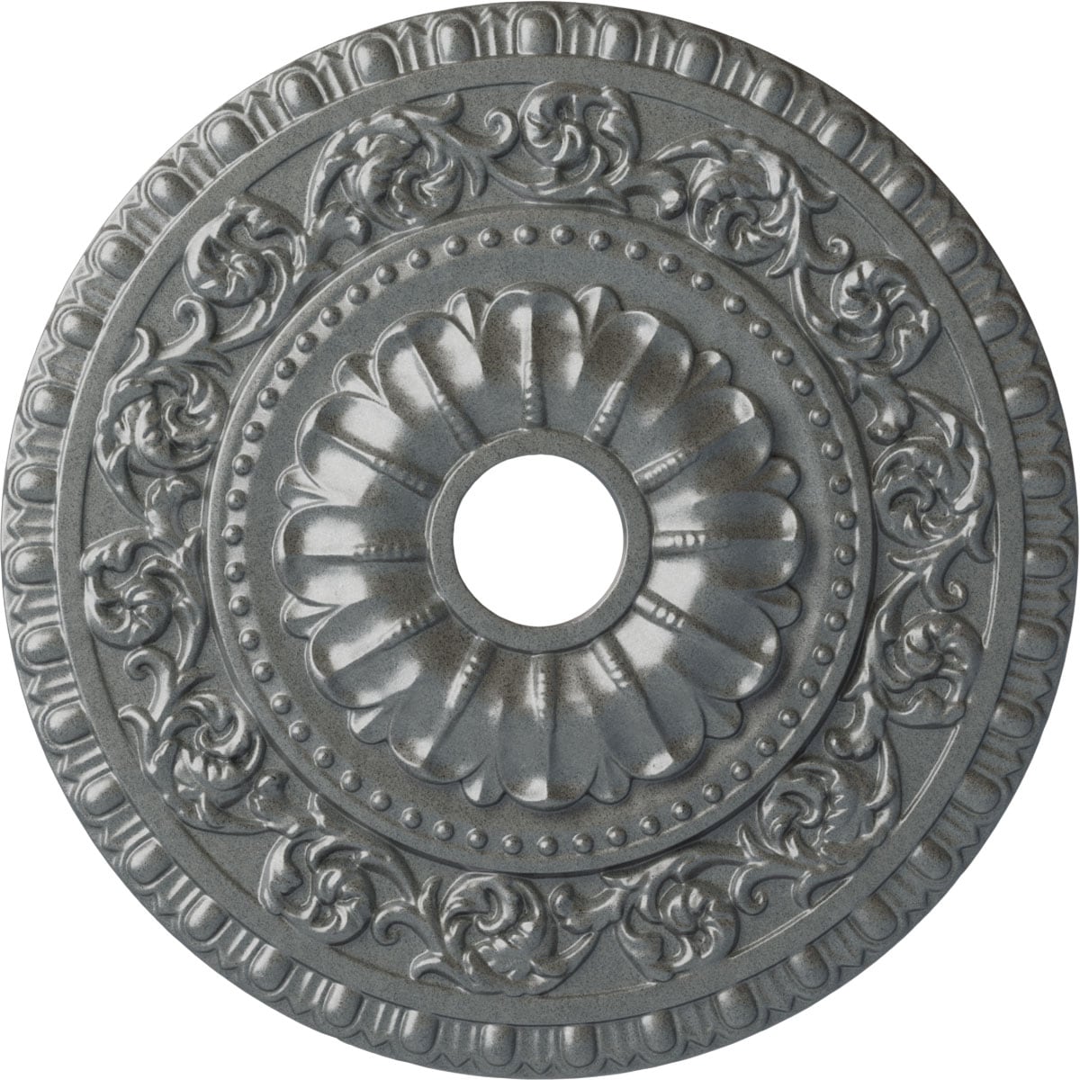 Ekena Millwork CM23VAPLS Vaduz 23.5-in W x 23.5-in L Painted Platinum Polyurethane Whole Ceiling Medallion