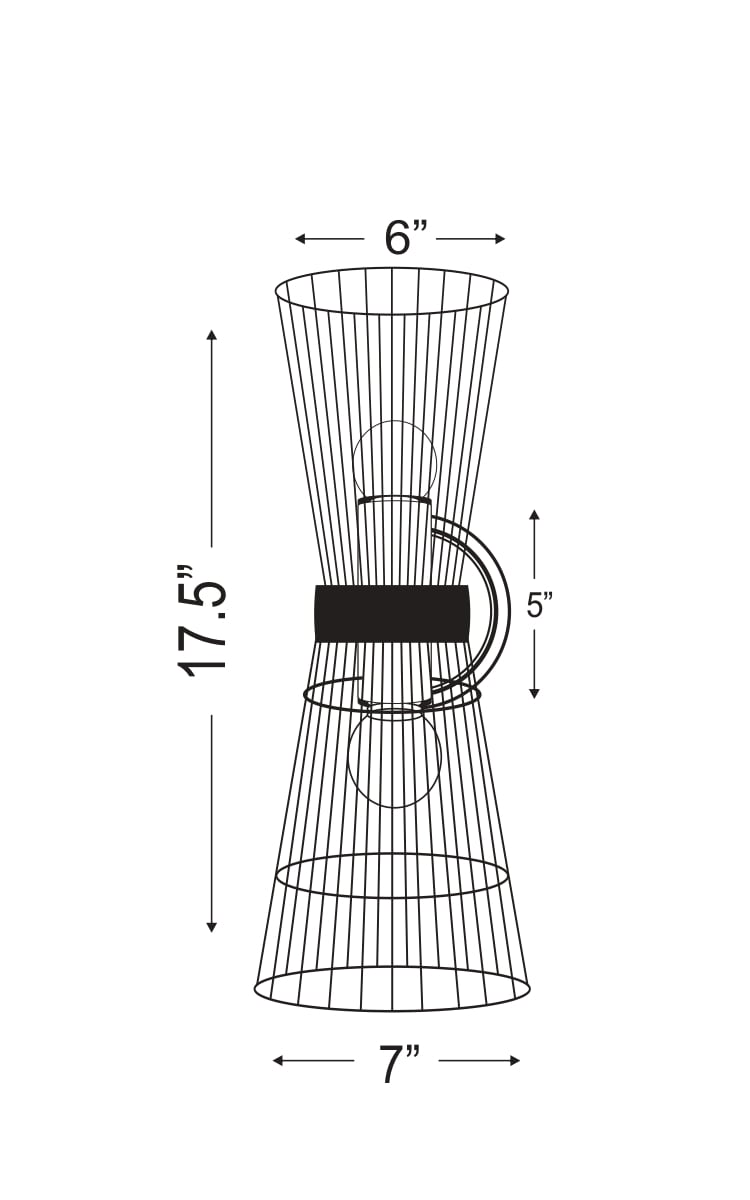 Alito 17.5" Black Iron Dimmable Wall Sconce