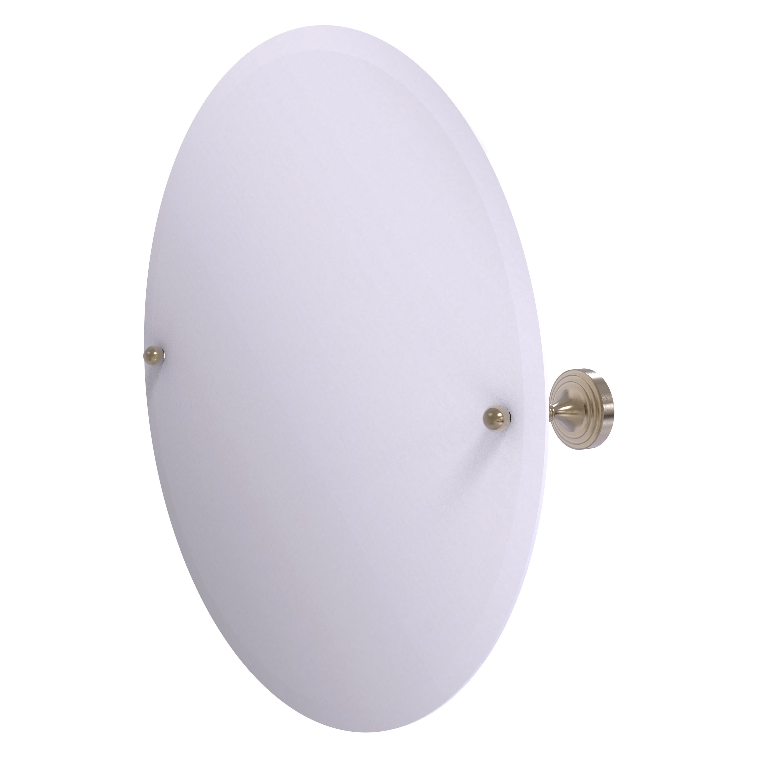 Allied Brass SG-90-PEW Sag Harbor 22-Inches x 3.6-Inches Beveled Frameless Round Tilting Bathroom Vanity Mirror ( Antique Pewter )