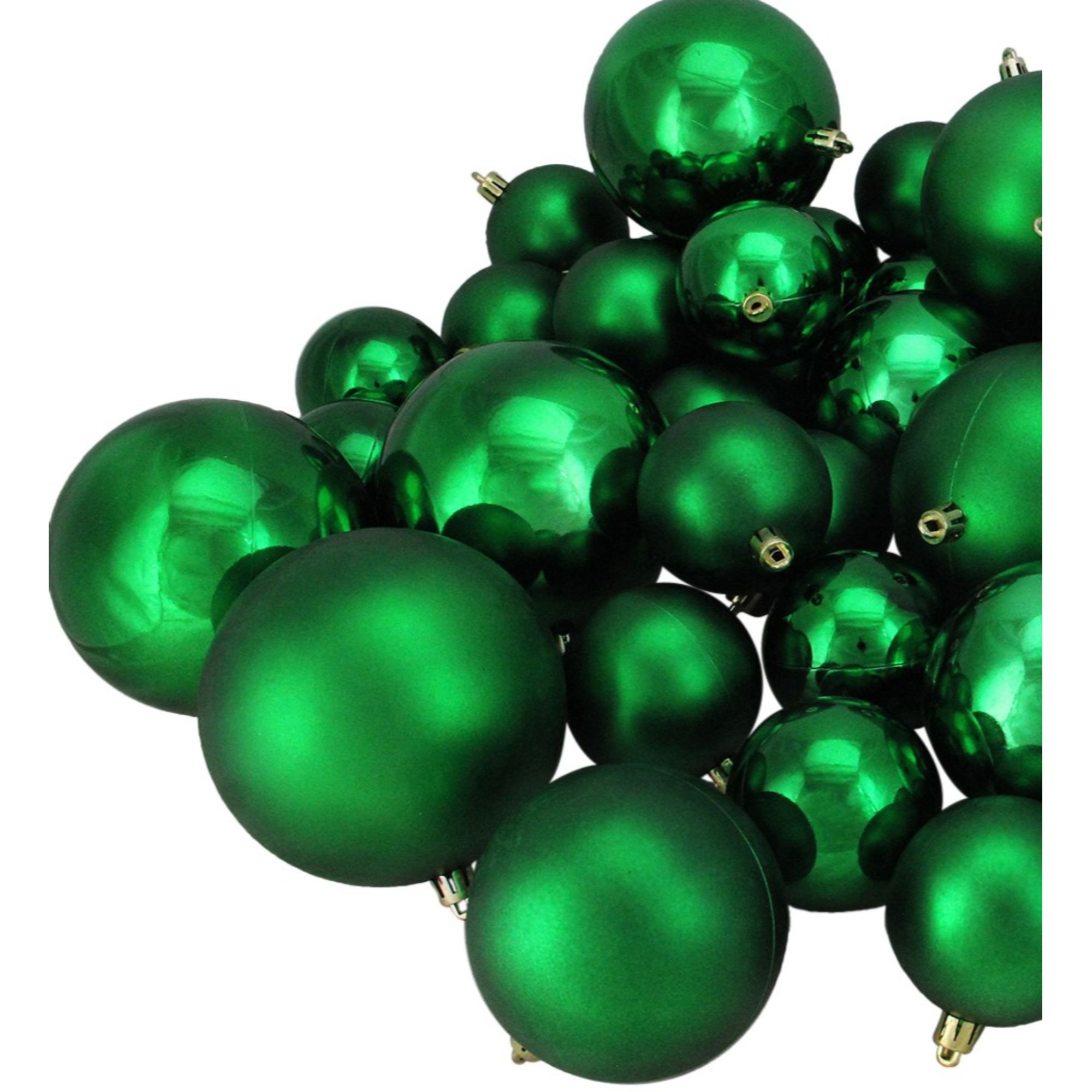 Northlight 50-Pack Green Ball Standard Indoor Ornament Set Shatterproof ...