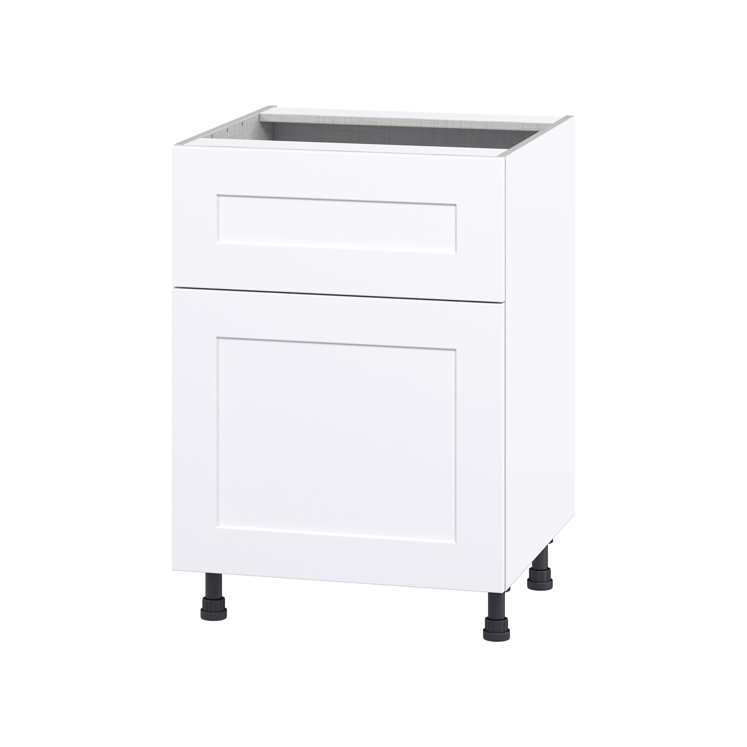 Hugo&Borg Jolie 24-in W x 34.5-in H x 24-in D Warm White 1-Drawer Base Fully Assembled Cabinet (Flat Panel Shaker Style)