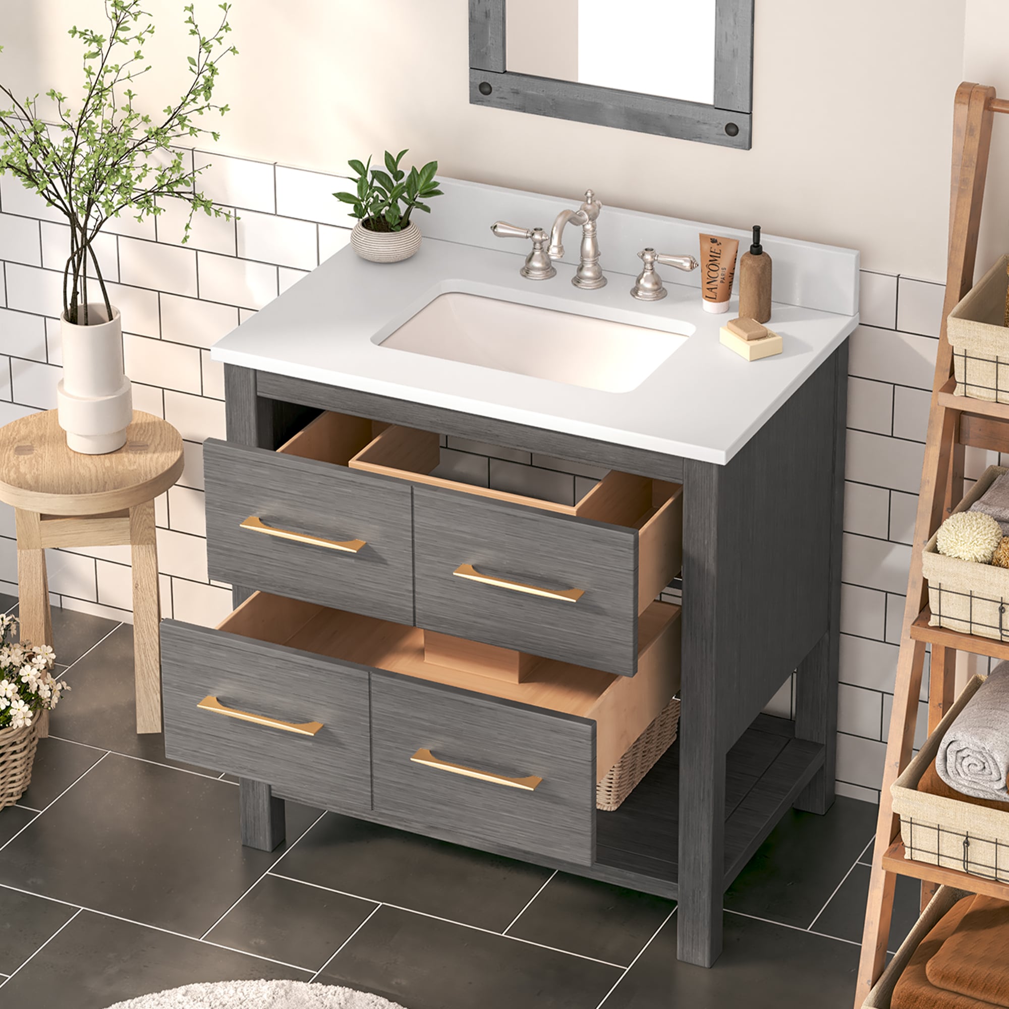 JEAREY JE-12FTTJWT-GR Bath-Vanity-Combo - View #2
