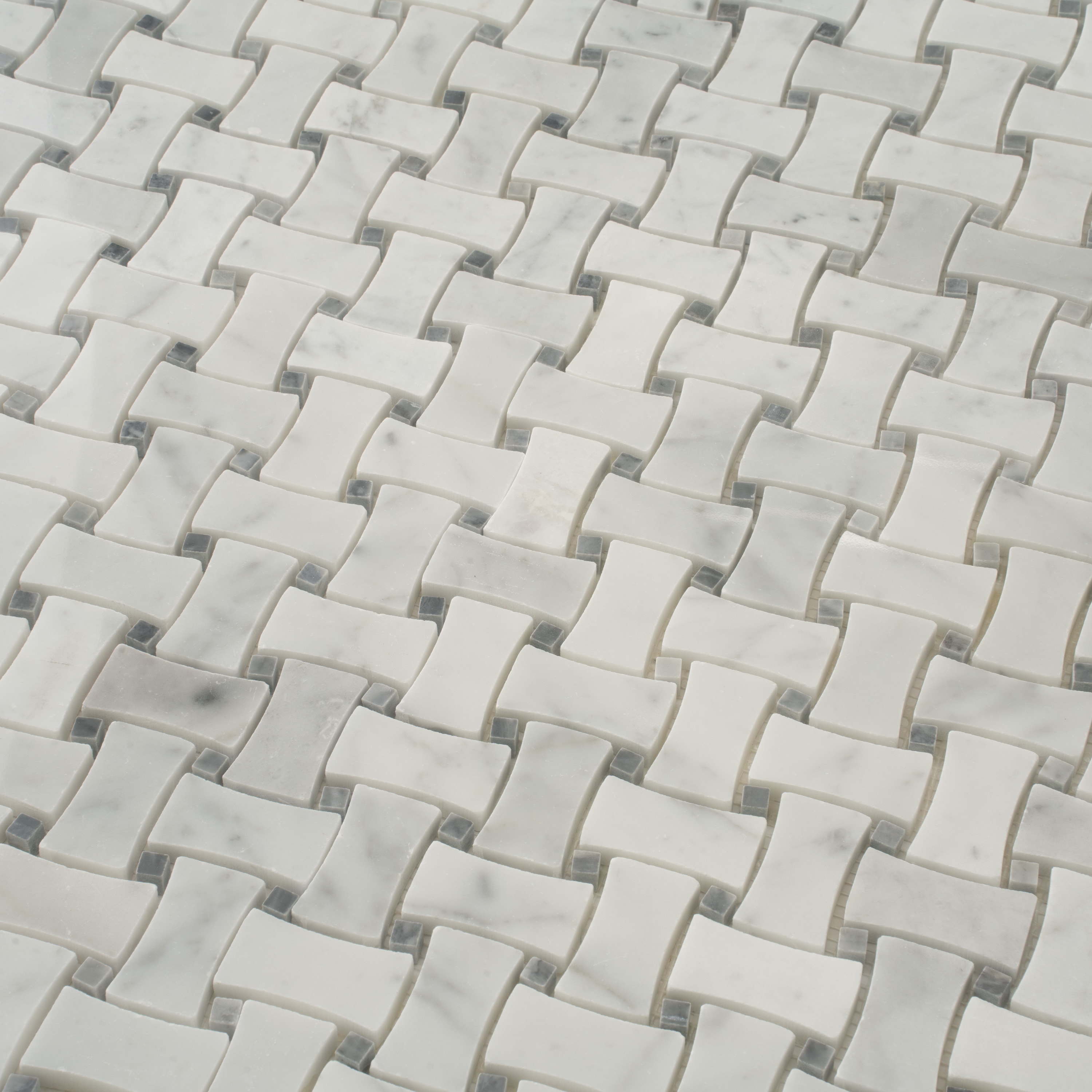 12" x 12" Gray Marble Basketweave Mosaic Tile