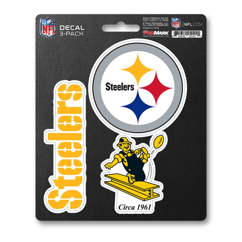 Team ProMark DST3NF24 Pittsburgh Steelers 3-Pack Decal Set