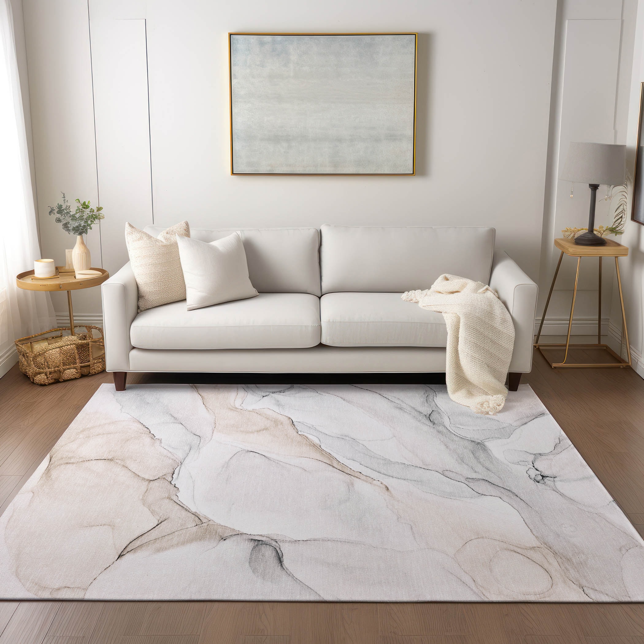 Addison Rugs ACN515IV3X5 Chantille ACN515IV 3 x 5 (ft) Polyester Ivory Rectangular Indoor/Outdoor Geometric Machine washable Area rug