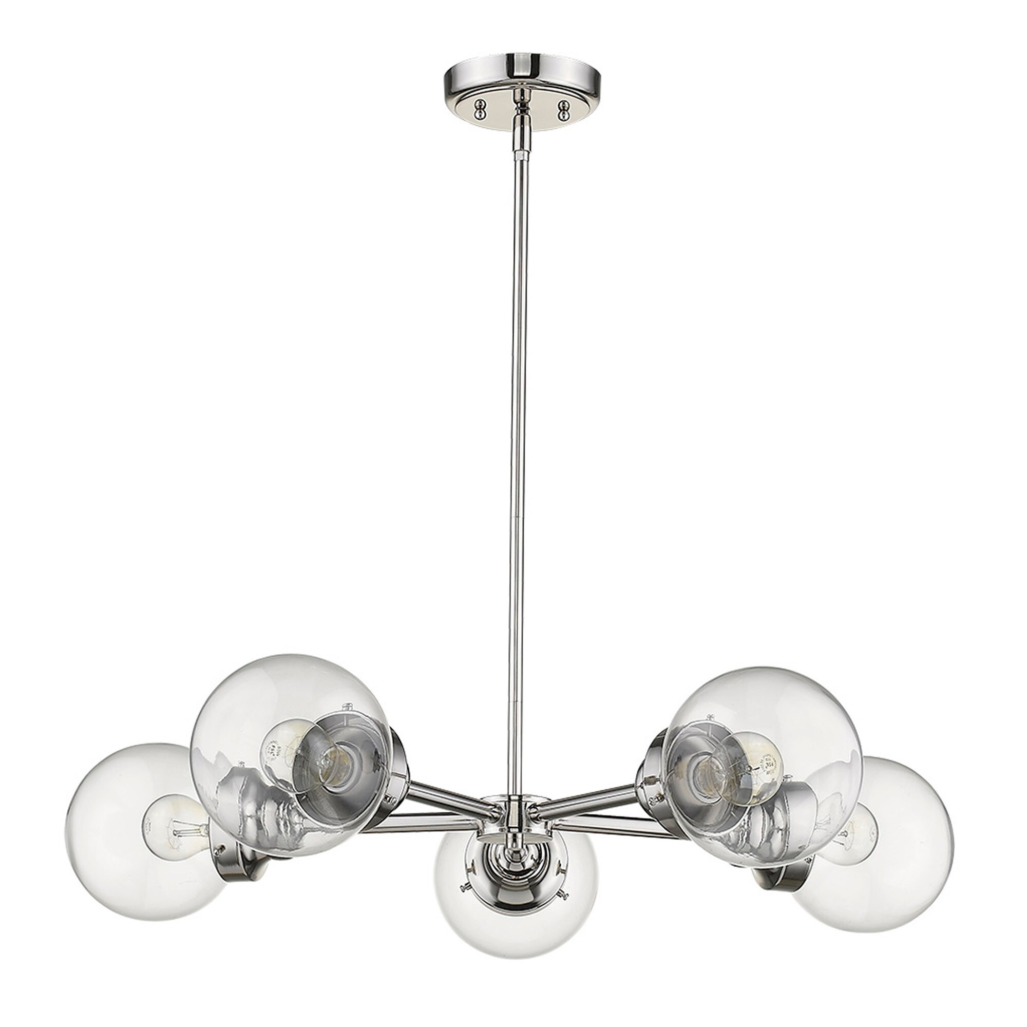 Acclaim Lighting IN21223PN Portsmith 5 -Light Polished Nickel Transitional For Use in Bedrooms, Dining Rooms, Foyers, Kitchens, Living Rooms Chandelier