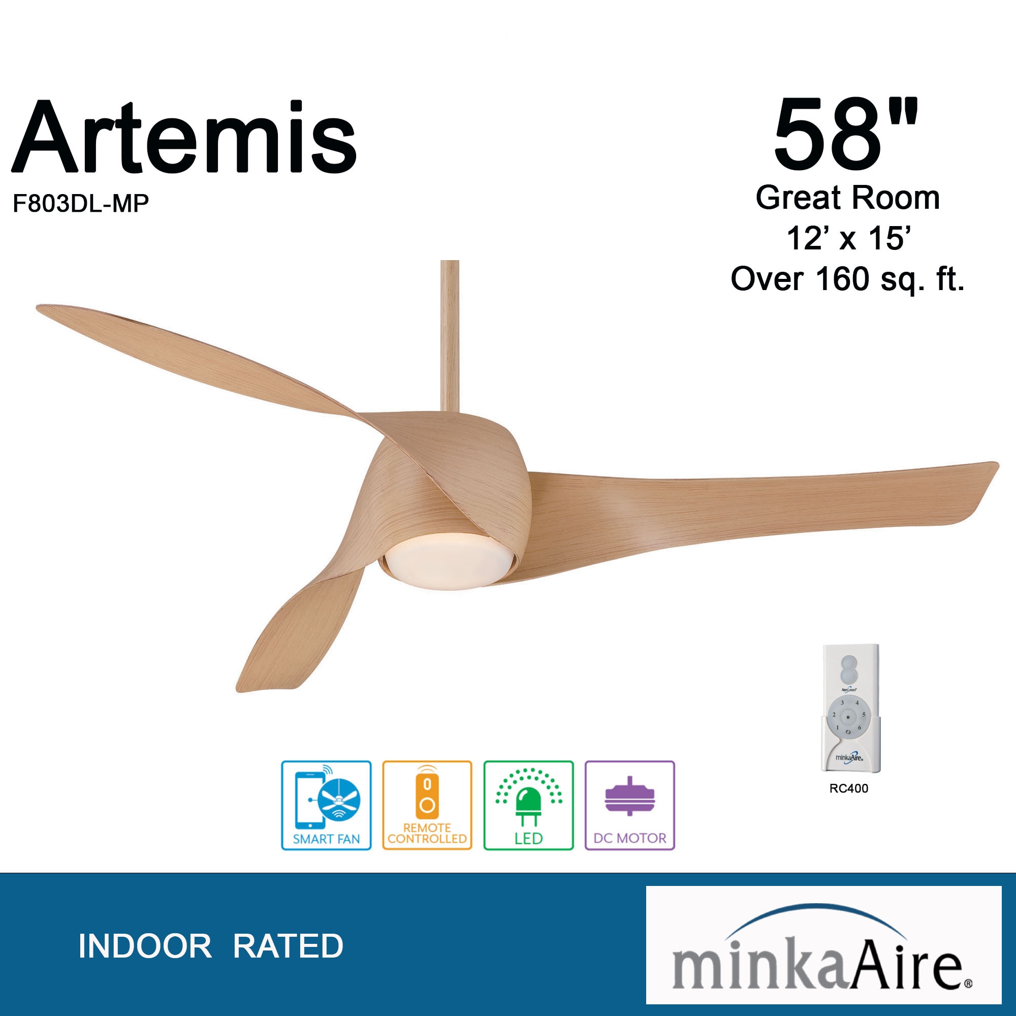 Minka Aire Artemis Led 58 In Maple