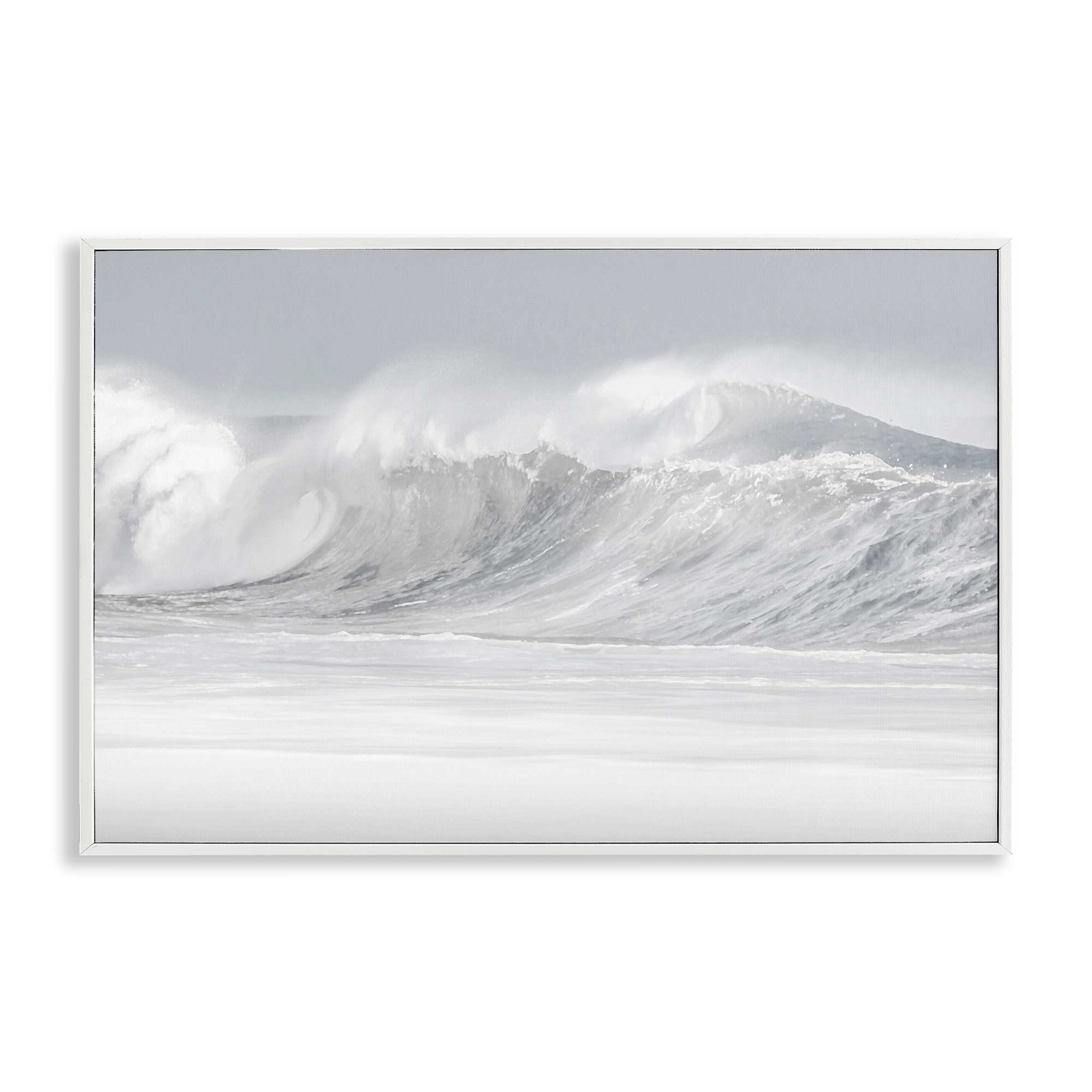 Stupell Industries BS-542-WFR-12X18 Cresting Beach Wave White Framed Giclee Art By Maggie Olsen 18 x 12
