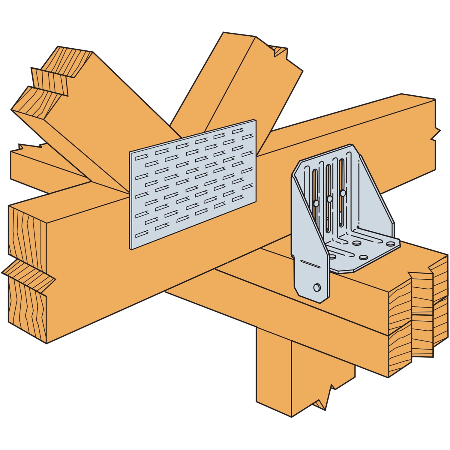 Simpson Strong-Tie 3-5/8-in 18-Gauge Galvanized Steel Roof Truss Tie ...