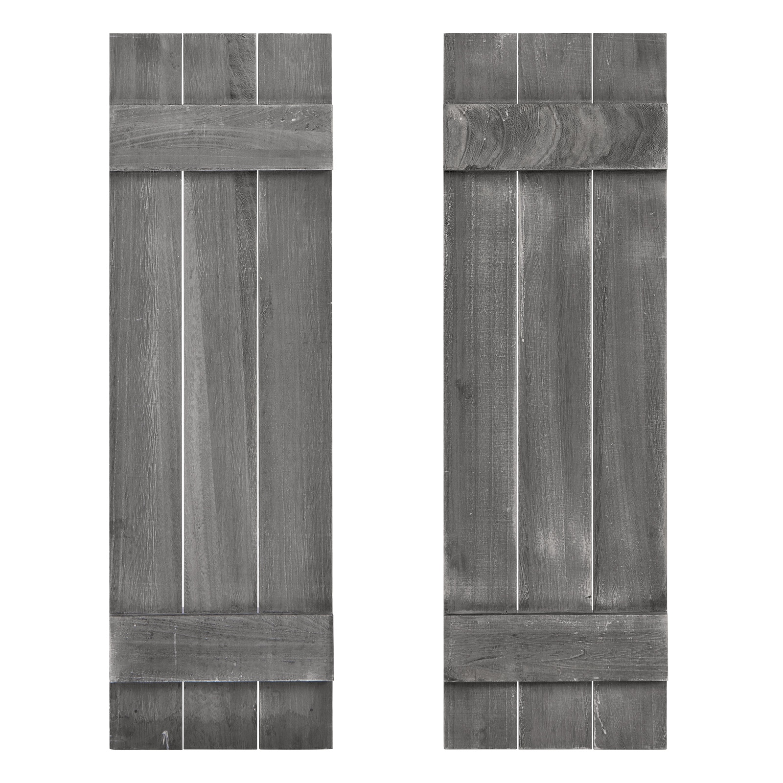 SUGIFT 36 x 11-in Farmhouse Recycled Paulownia Wood Rustic Set of 2 Window Shutters