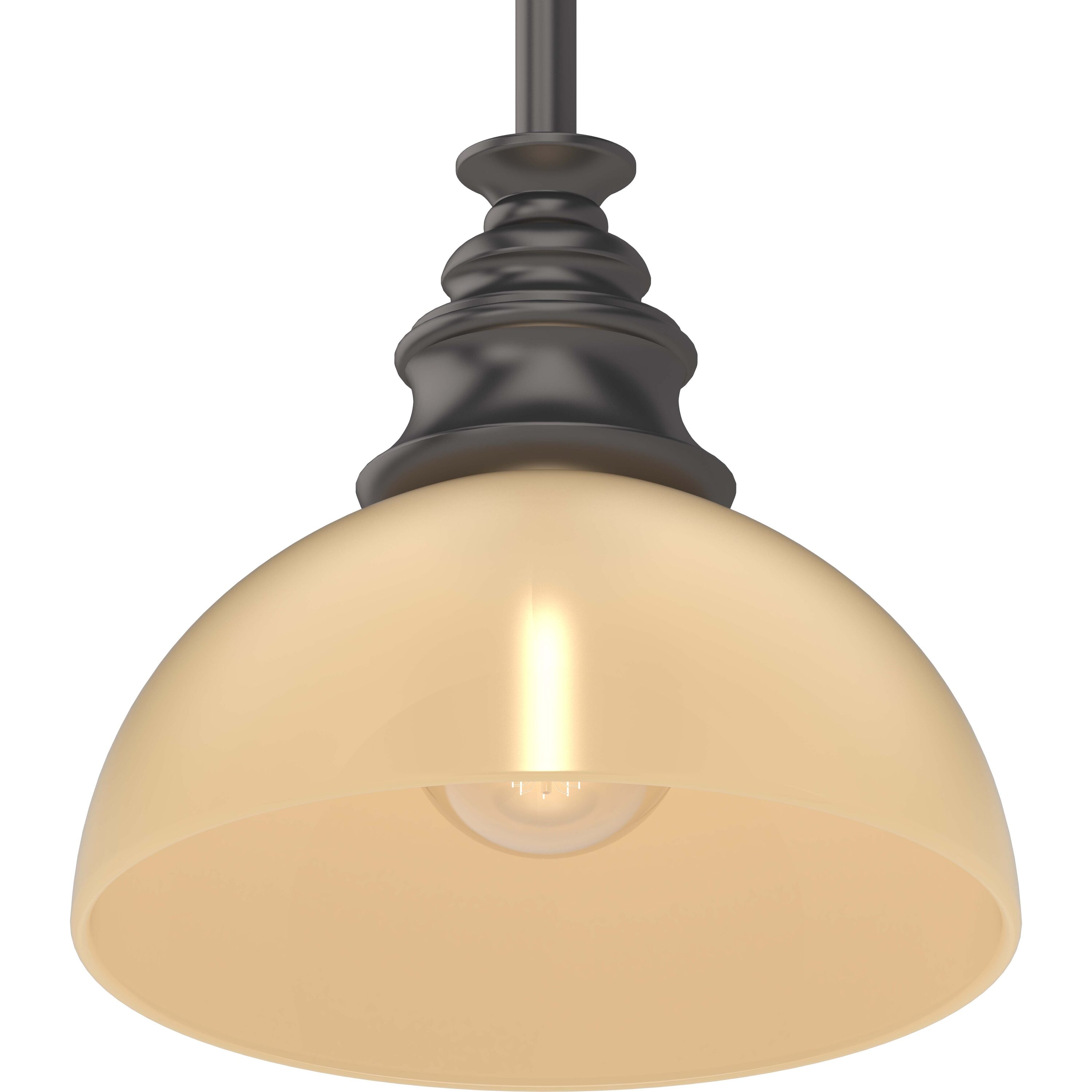 Rainier Bronze Mini Pendant with Sandstone Glass Shade
