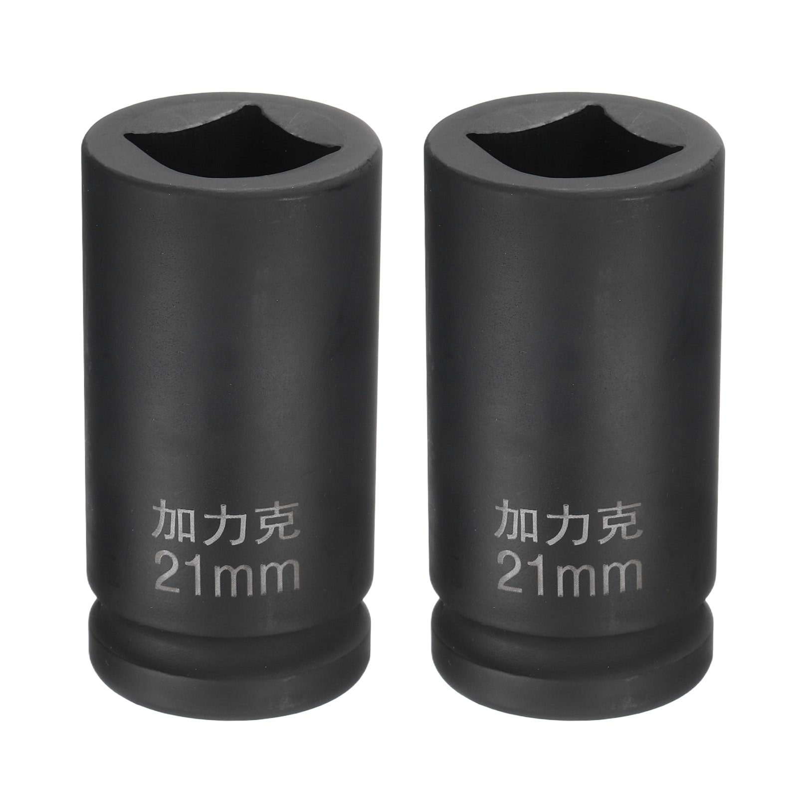 Harfington 2pcs 4 Point Square Socket 3/4 Inch Drive by 21mm Metric Square Impact Socket 40CR Blackening Standard Wheel Sockets Pneumatic Socket for Auto Repair Mechanical Maintenance Home Use #S26050800UX4243