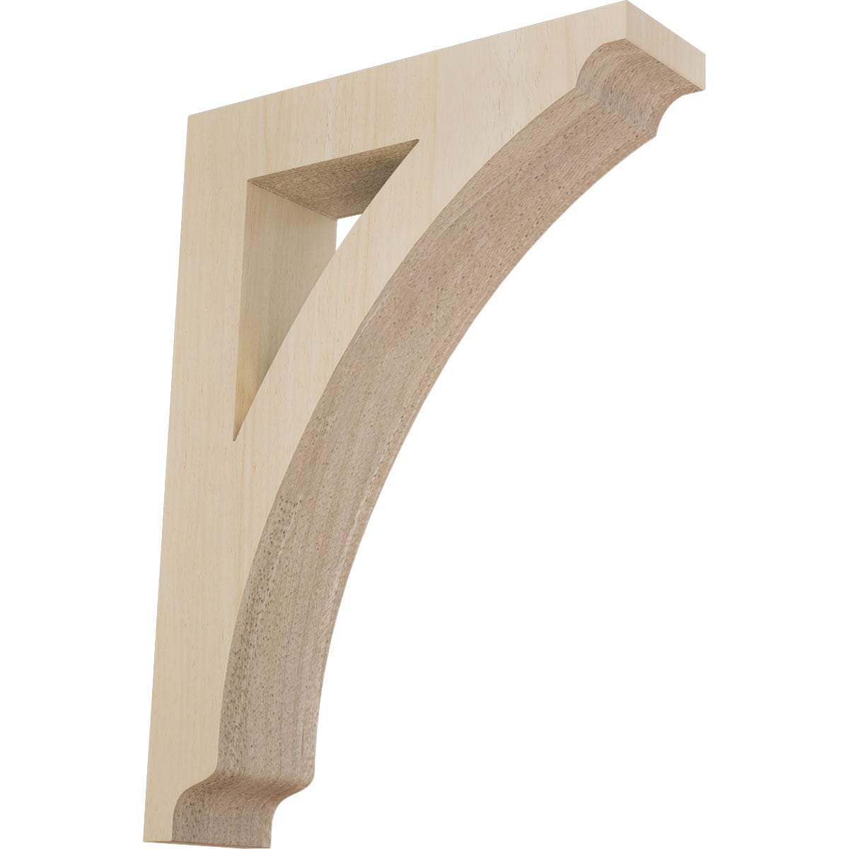 Ekena Millwork BKTW01X06X09THRW Thorton 1-3/4-in x 6-1/2-in x 9-in Rubberwood Brown Wood Standard bracket