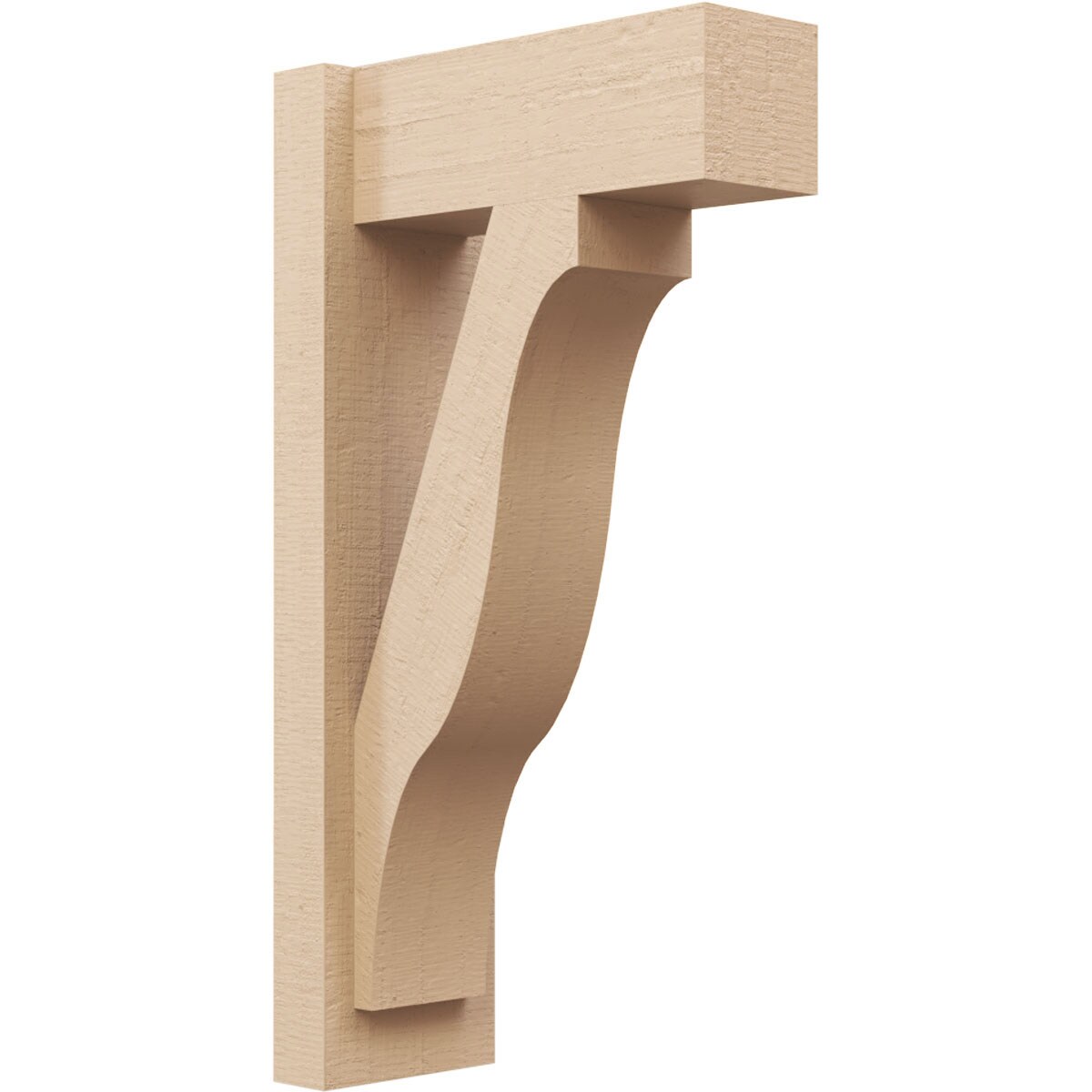 Ekena Millwork 2130452 Timberthane Rough Cedar Faux Wood Funston Block Outlooker 6-in W x 14-in D x 26-in H Primed Tan