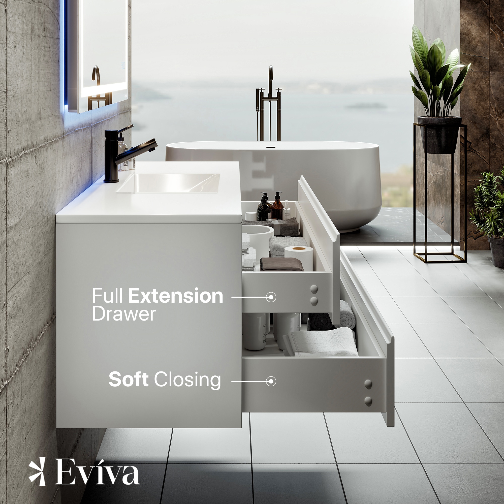 Eviva EVVN547-48MWH-SS Bath-Vanity-Combo - View #5