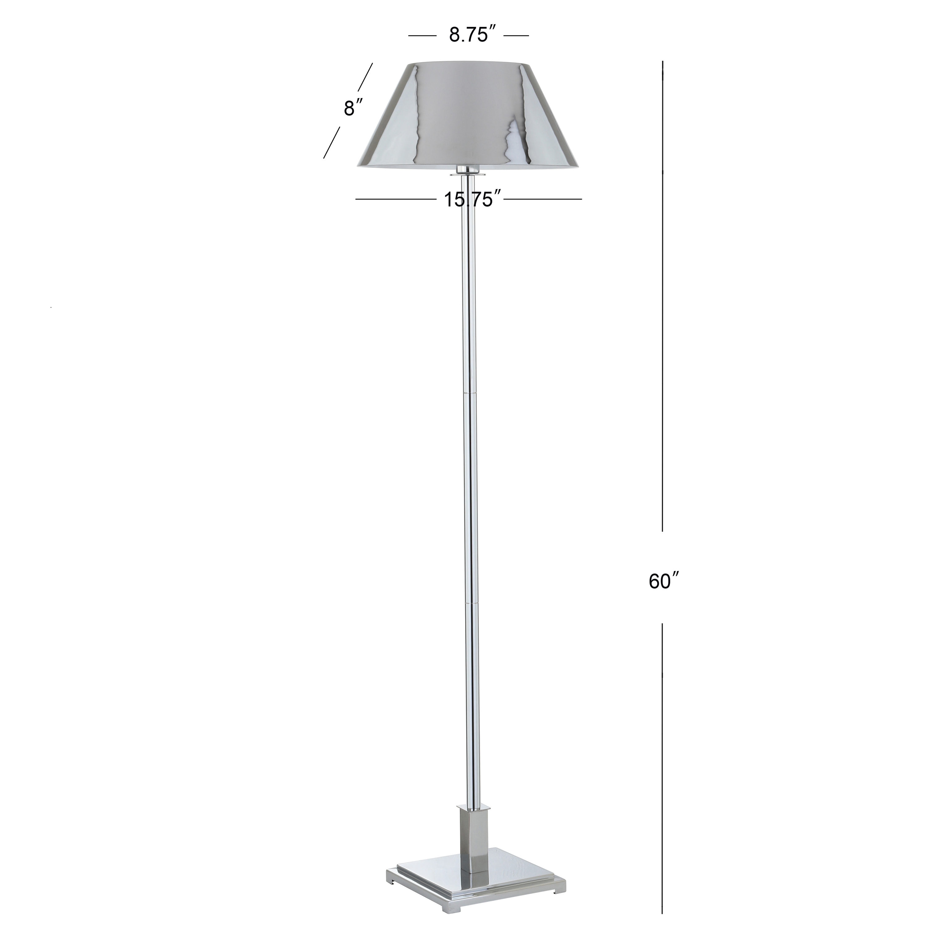 Roxy Transitional 60" Polished Chrome LED Floor Lamp